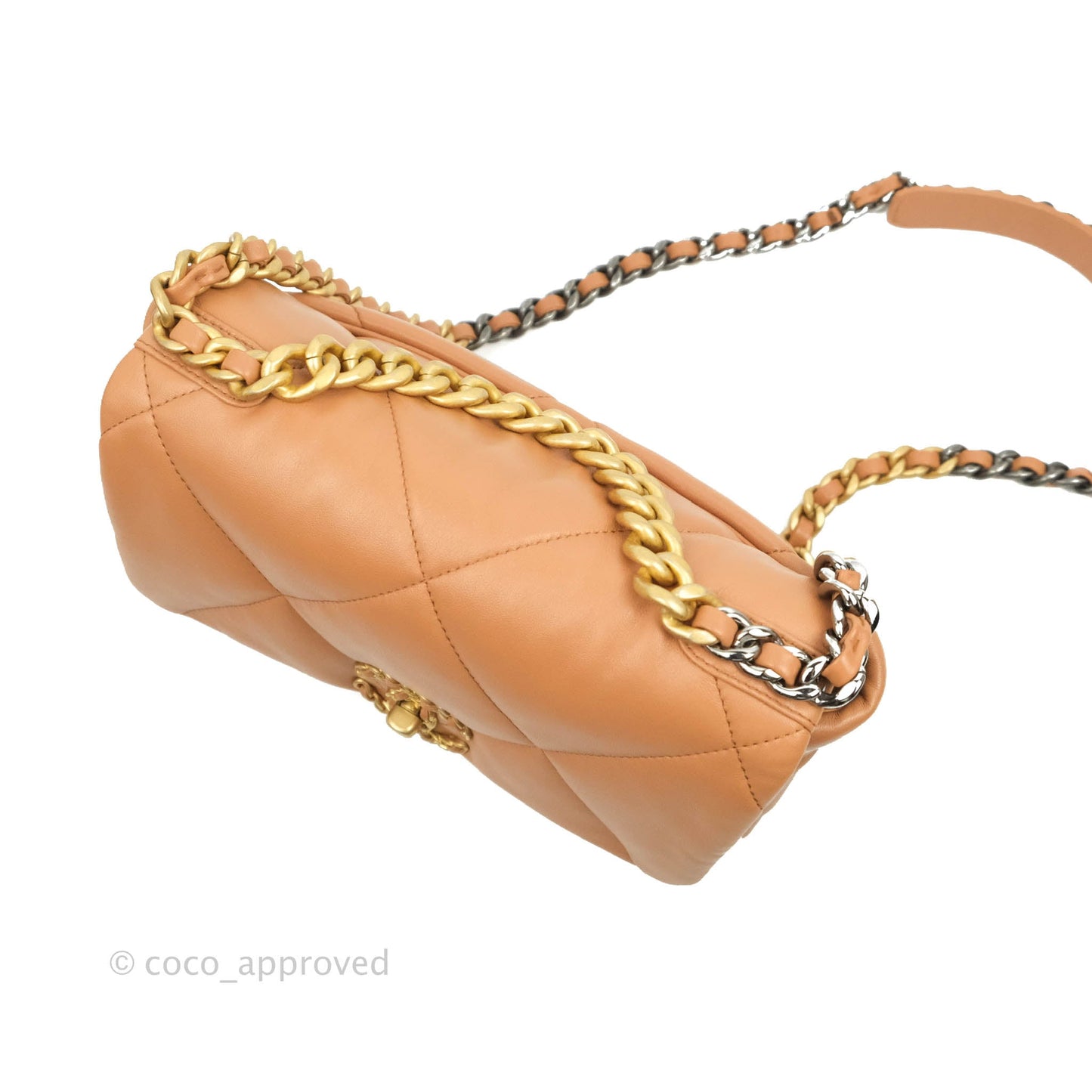 Chanel 19 Small Caramel Dark Beige Lambskin Mixed Hardware 21K