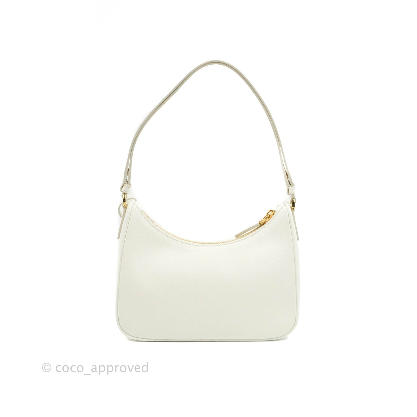 Prada Saffiano Leather Mini Bag White Gold Hardware