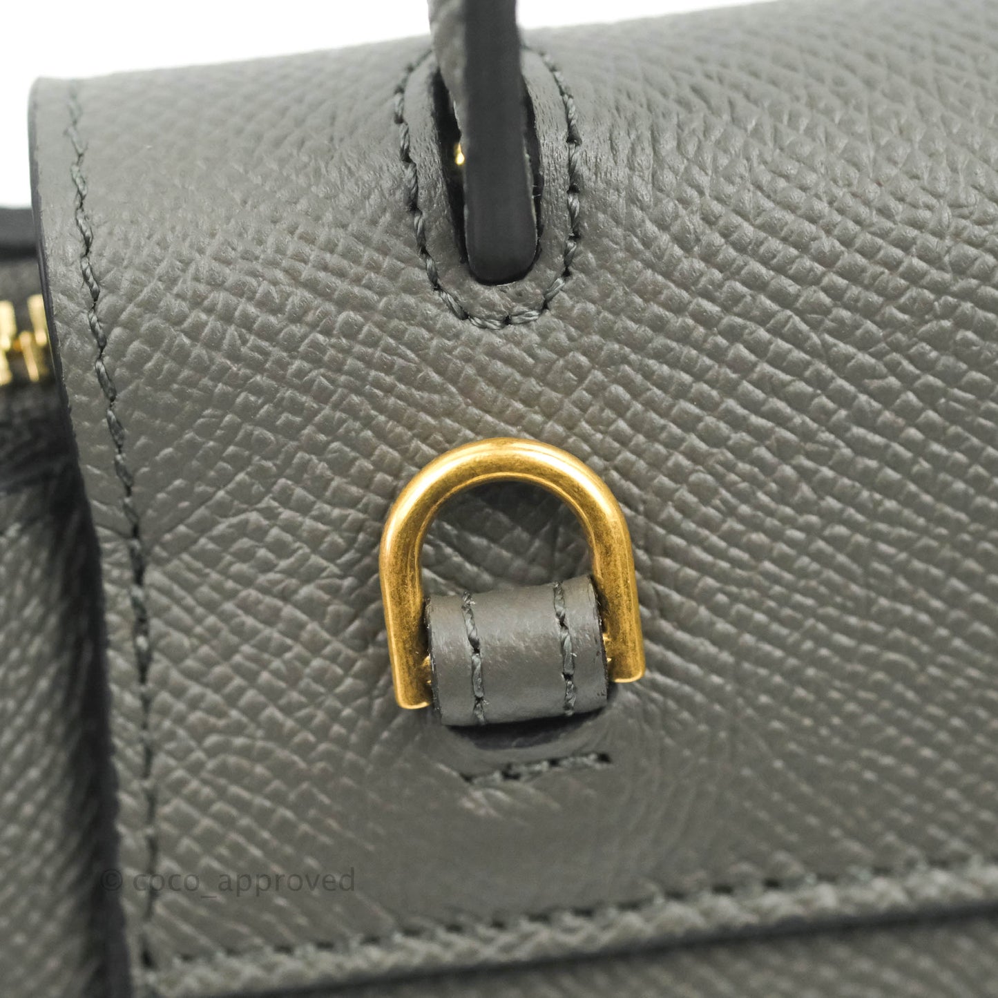 Celine Pico Belt Bag Grey Grained Calfskin Gold Hardware