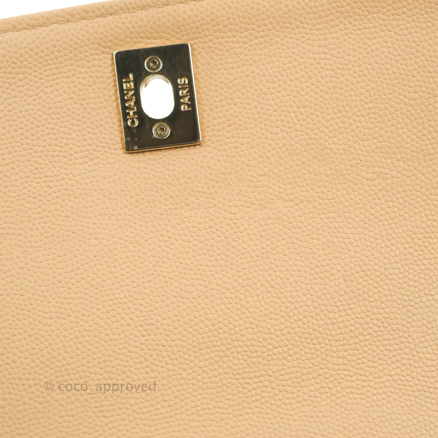 Chanel Quilted Small Business Affinity Flap Beige Caviar Gold Hardware