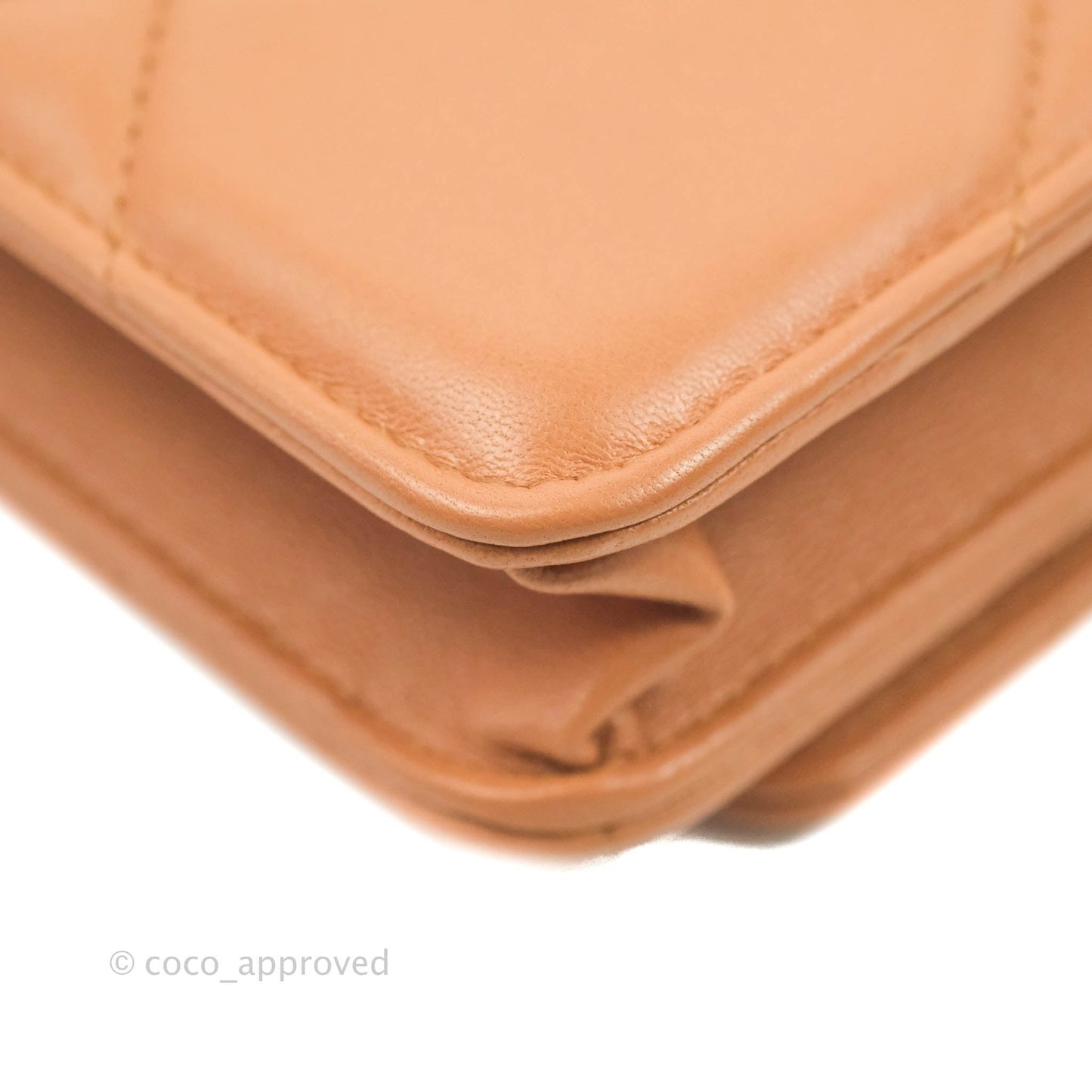 Chanel 19 Wallet on Chain WOC Dark Beige Caramel Lambskin Mixed Hardware
