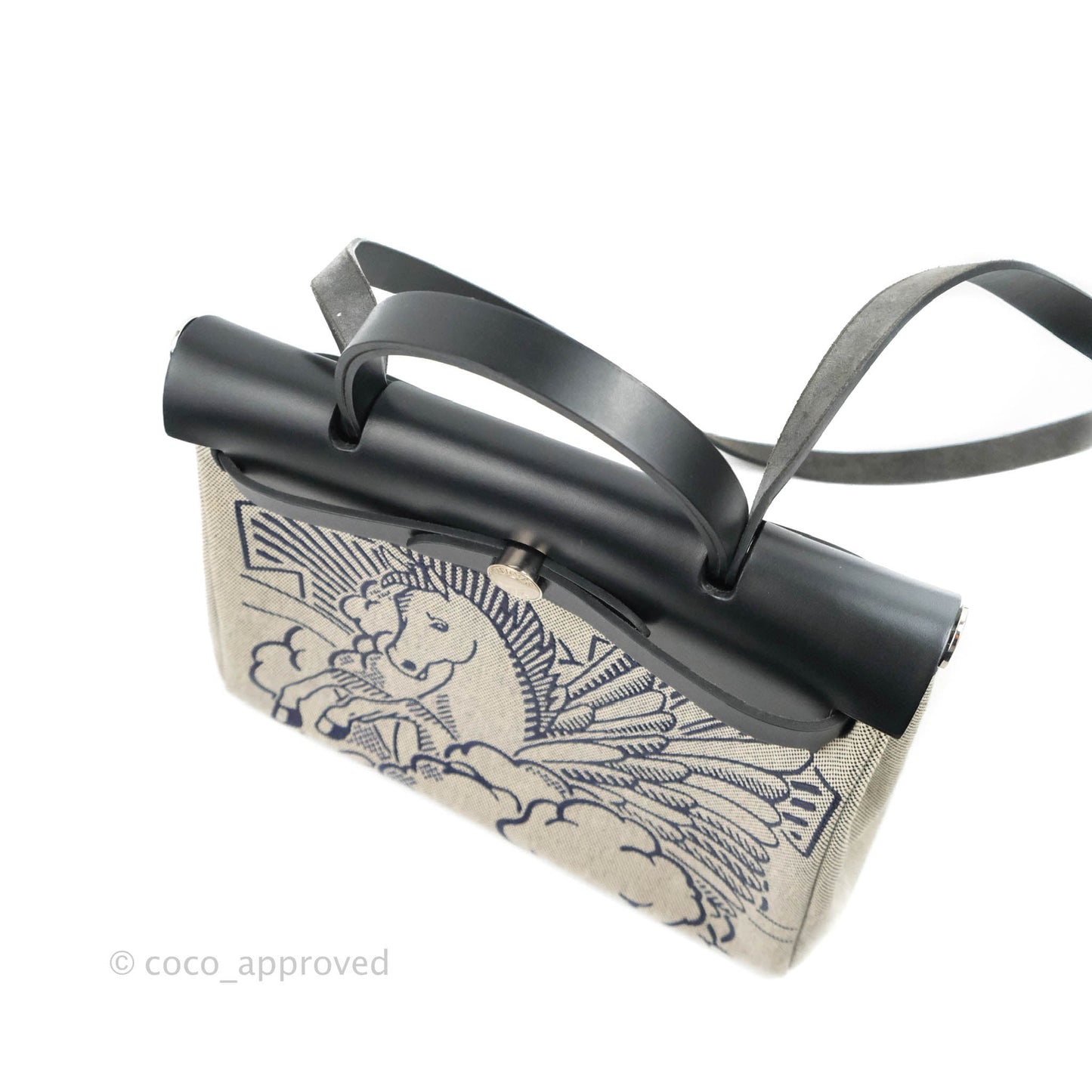 Hermès Herbag Zip 31 Black Pegasus Pop Canvas Palladium Hardware