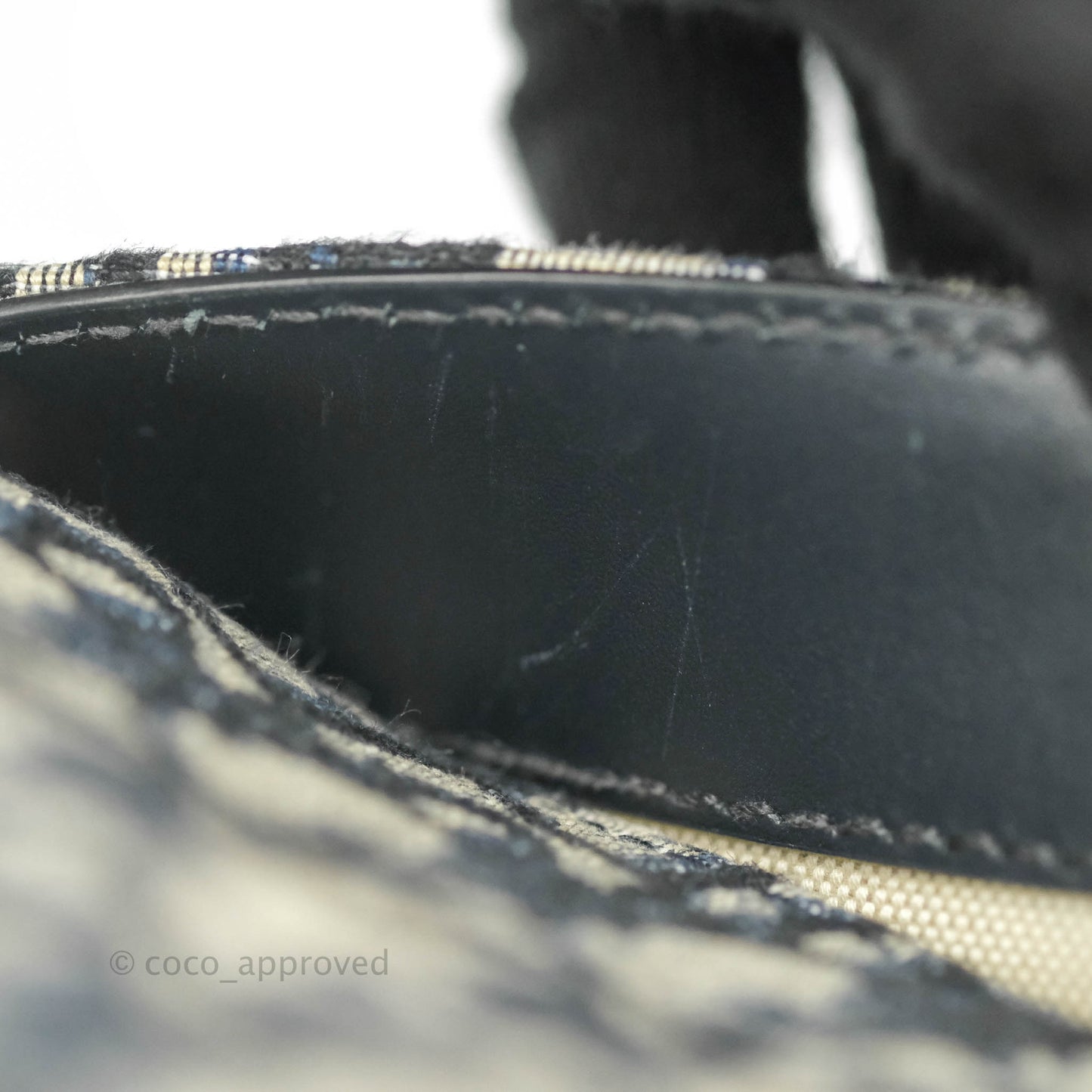 Christian Dior Saddle Medium Blue Oblique Jacquard Gold Hardware