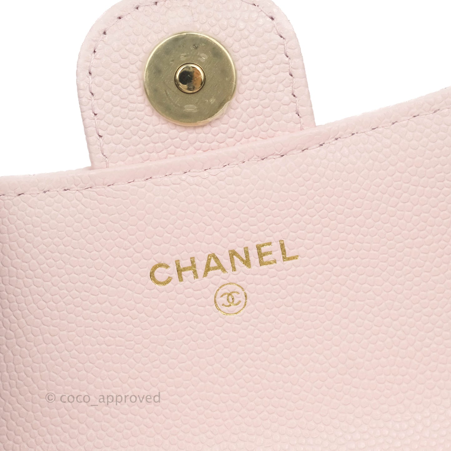Chanel Mini Wallet With Chain Light Pink Caviar Gold Hardware