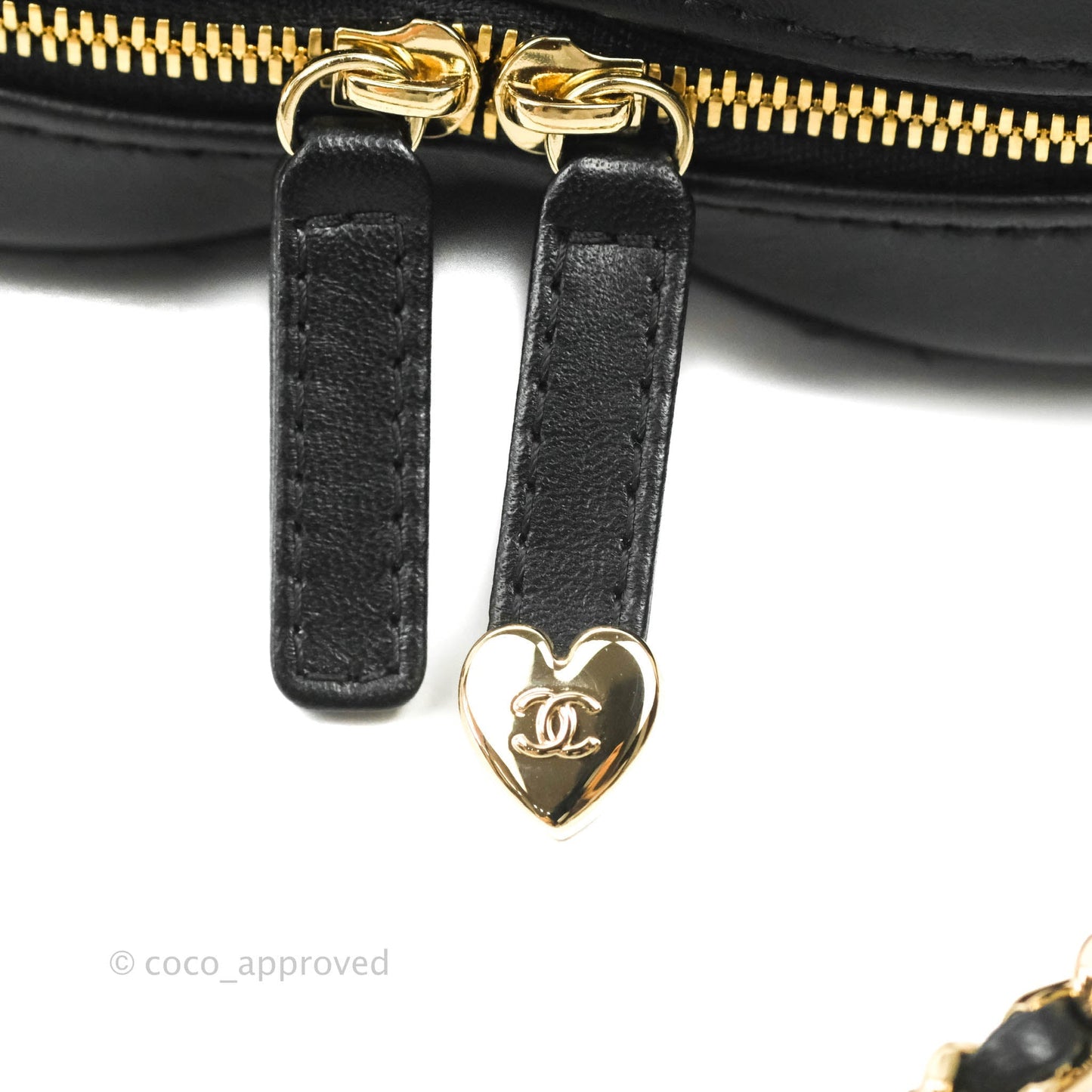 Chanel Large Heart Bag Black Lambskin Gold Hardware 22S