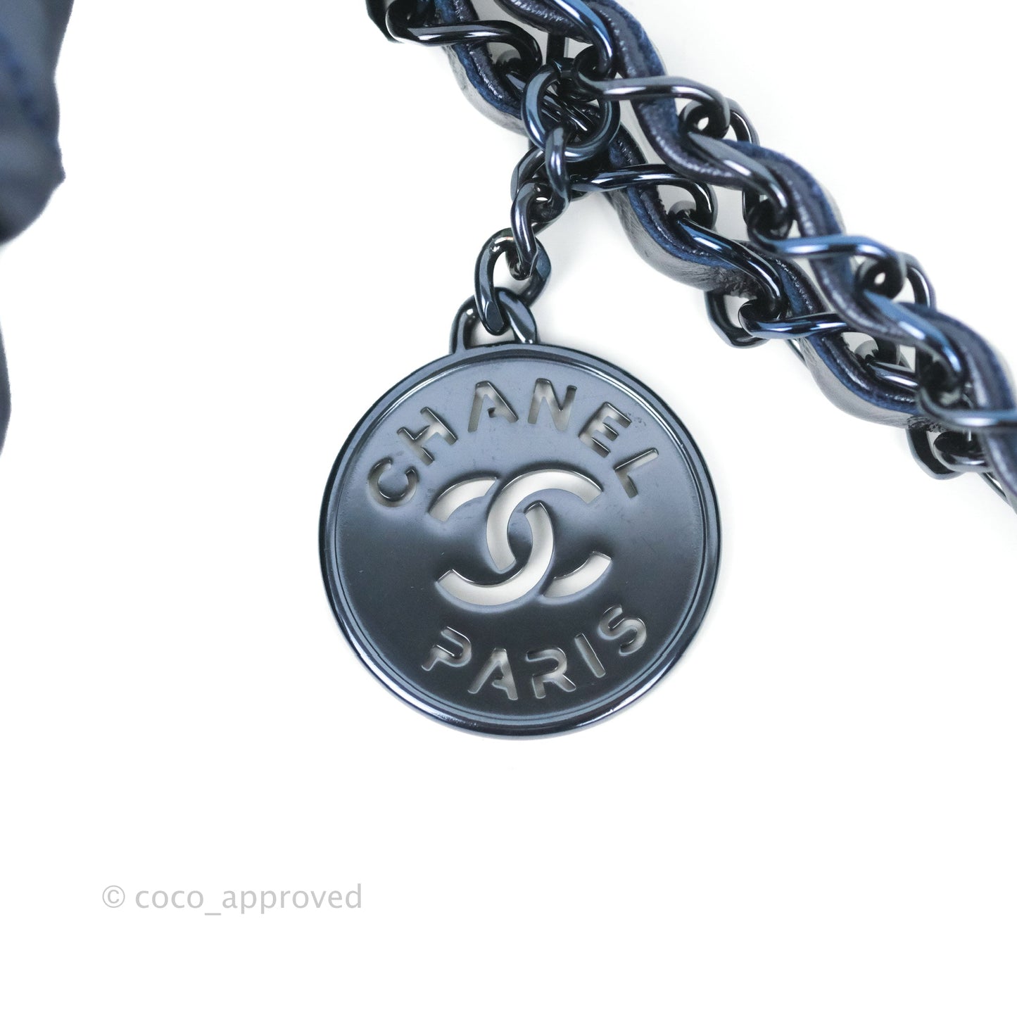 Chanel 22 Small Metallic Midnight Blue Aged Calfskin Midnight Blue/Silver Hardware