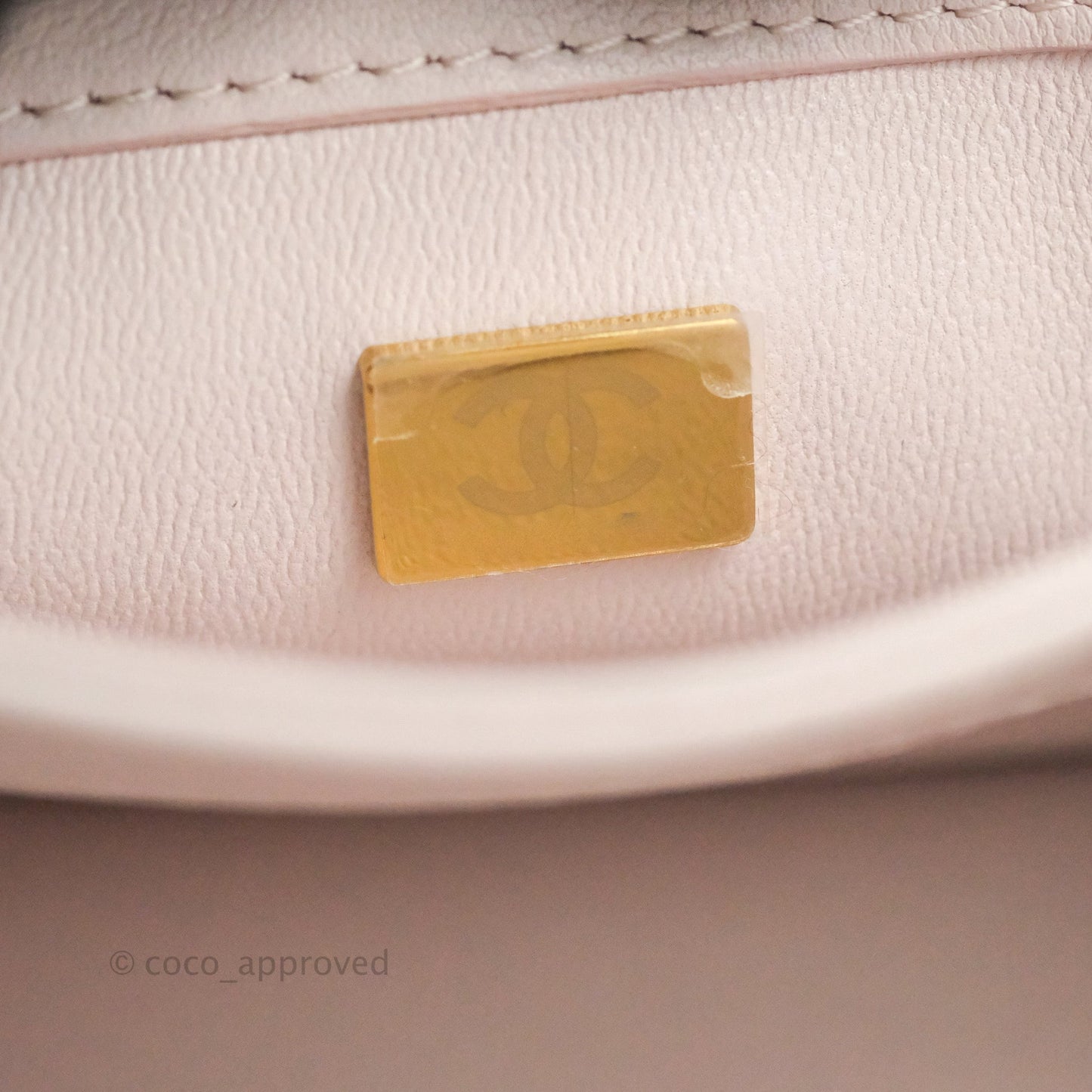 Chanel Small Coco Lady Quilted Flap Bag With Top Handle Light Pink Calfskin Gold Hardware