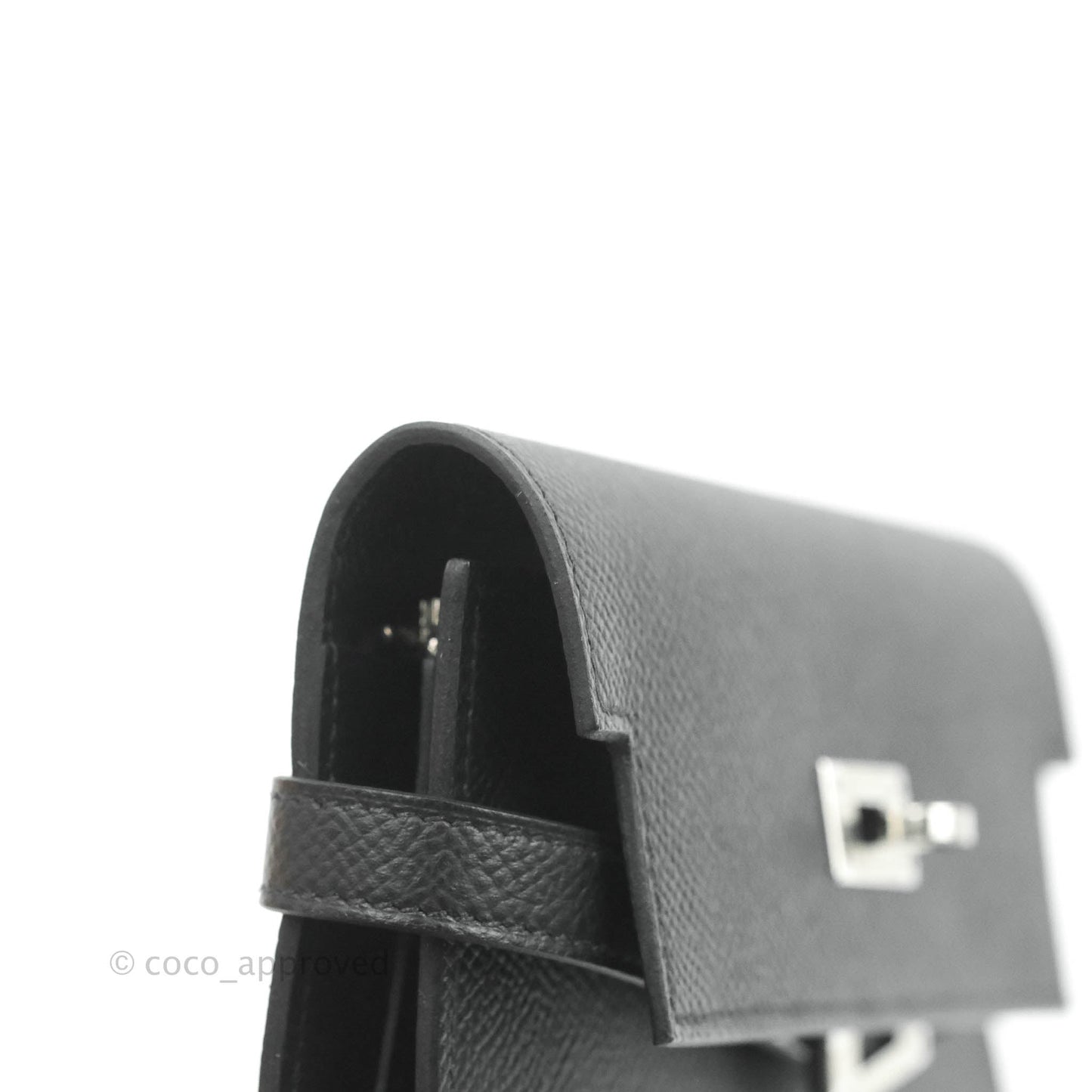 Hermès Small Kelly Wallet Black Epsom Palladium Hardware