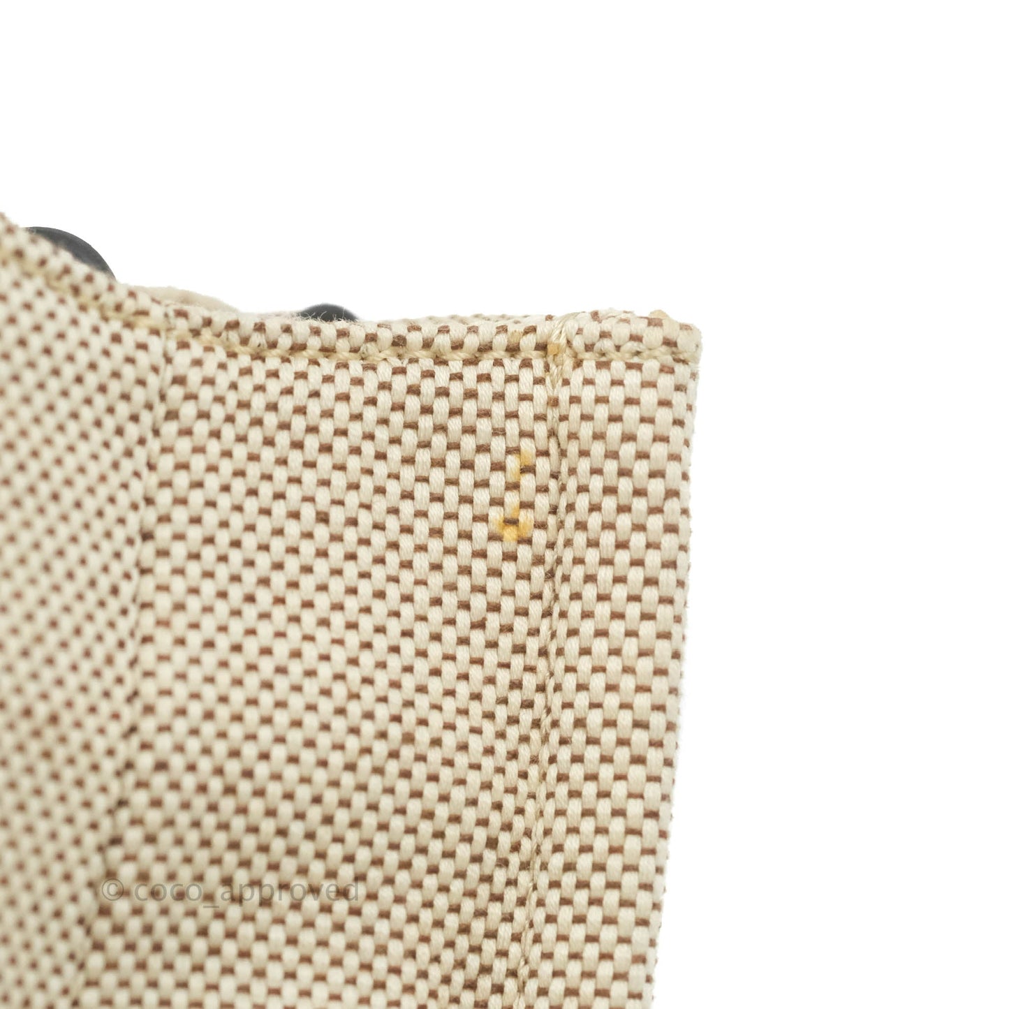Chloe Small Woody Tote Bag Cotton Canvas & Brown Calfskin with Woody Ribbon