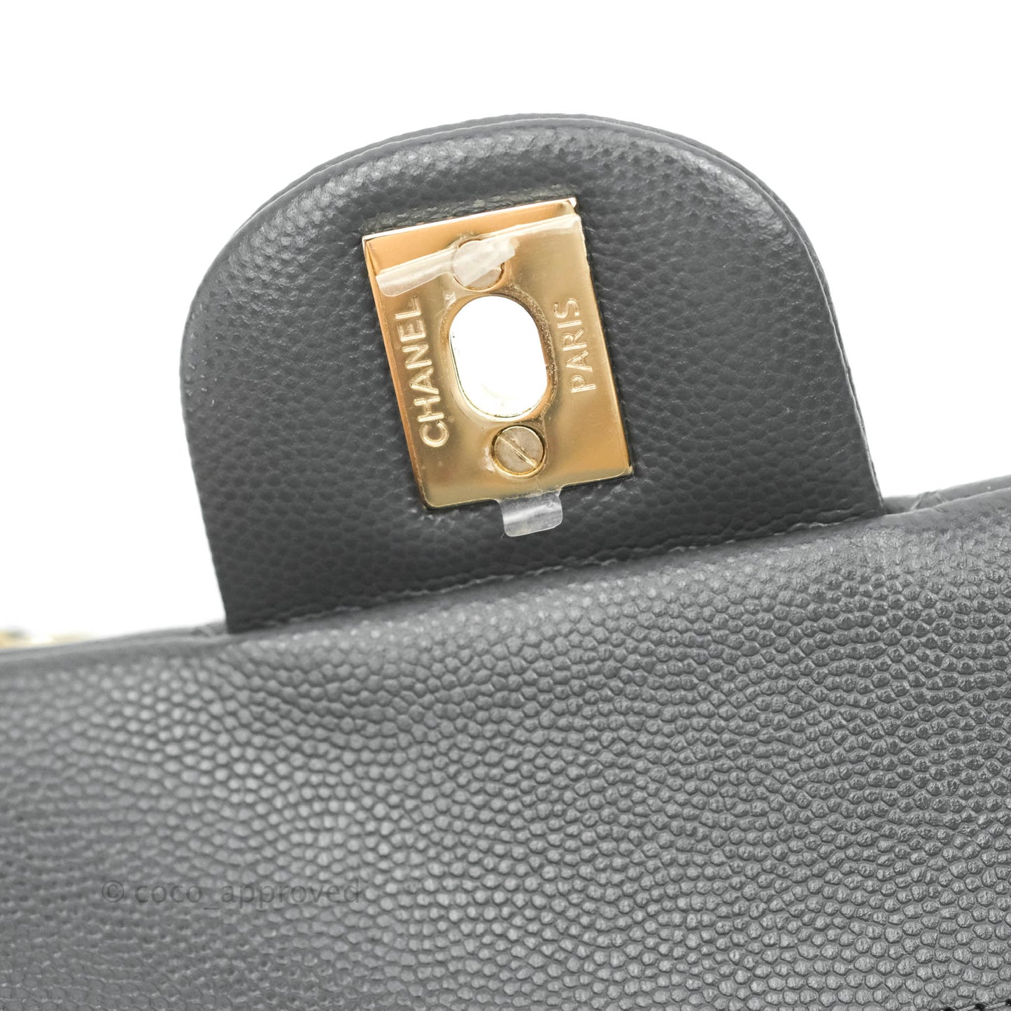 Chanel Classic Small S/M Flap Dark Grey Caviar Gold Hardware 21B