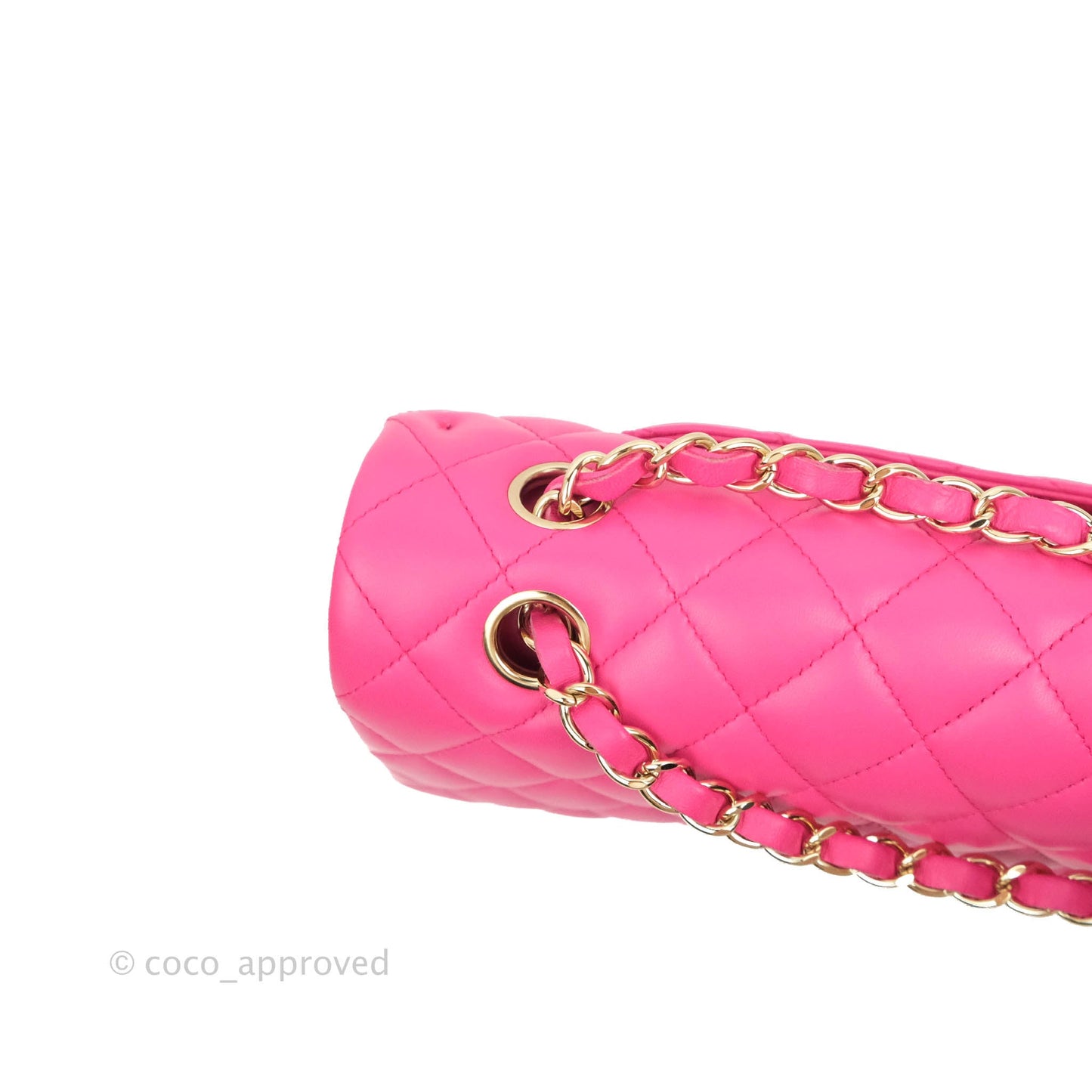 Chanel Classic M/L Medium Flap Quilted Pink Lambskin Gold Hardware