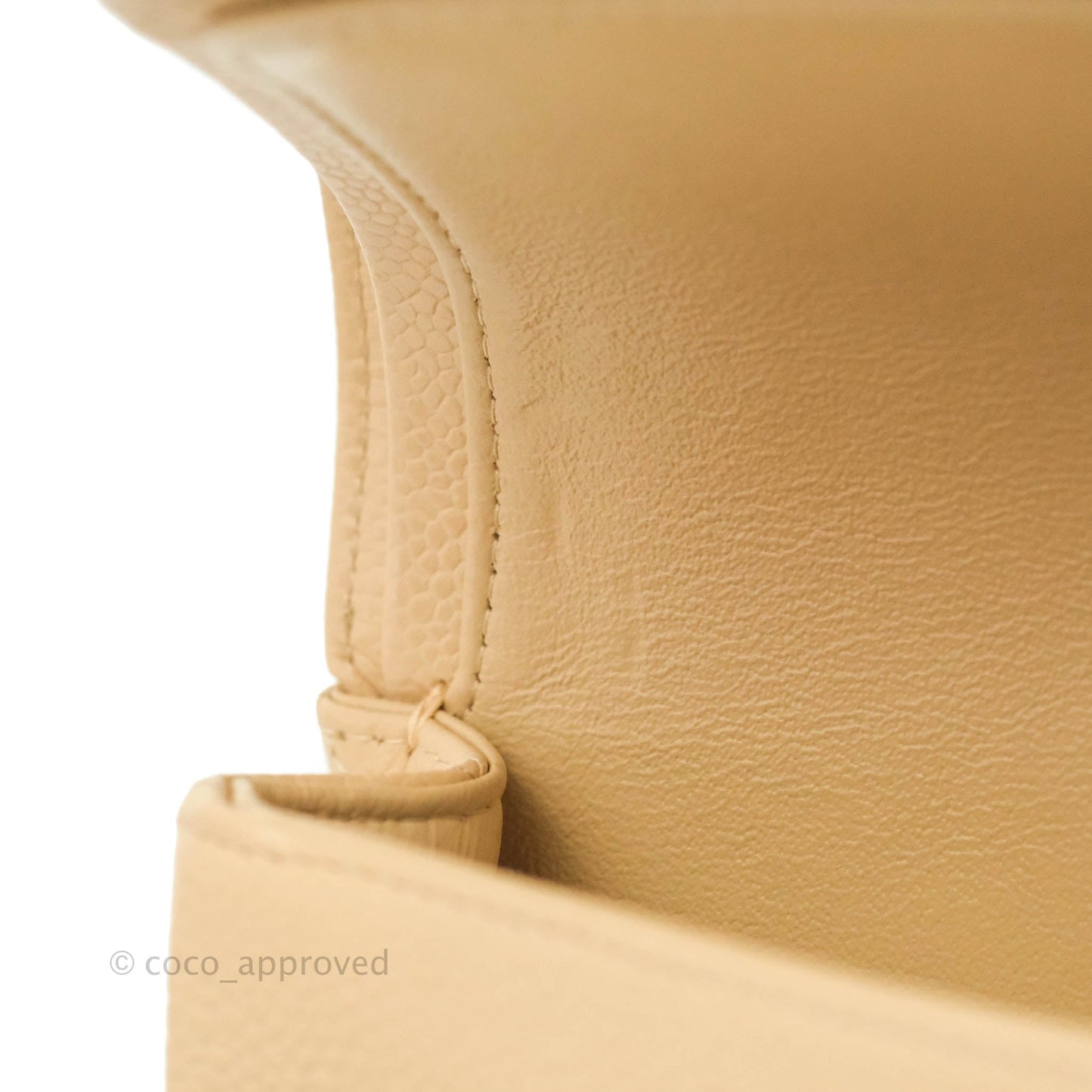 Chanel Classic M/L Medium Double Flap Beige Caviar Gold Hardware