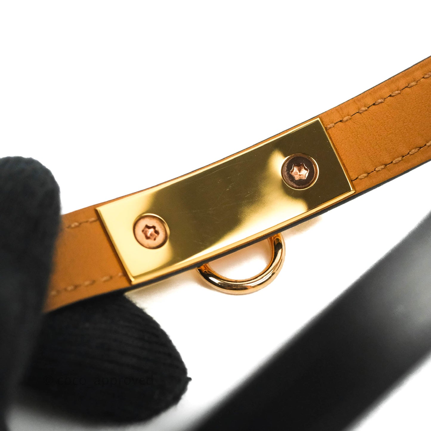 Hermès Rivale Double Tour Bracelet Black Box Leather Rose Gold Hardware
