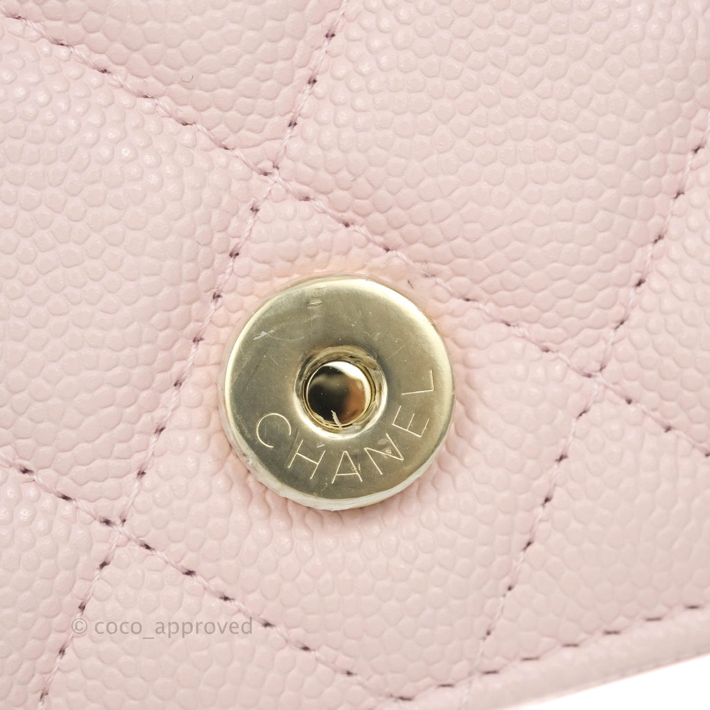 Chanel Mini Wallet With Chain Light Pink Caviar Gold Hardware