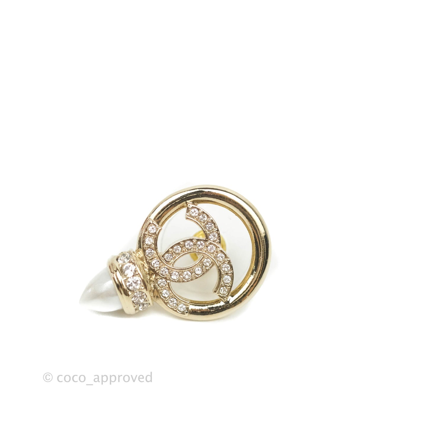 Chanel CC Crystal Pearl Earrings 22C