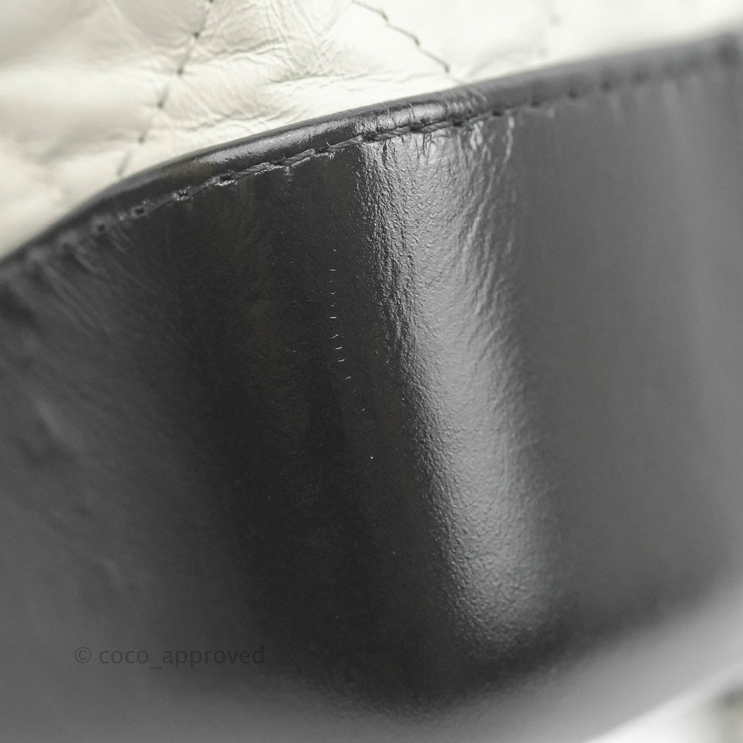 Chanel Small Gabrielle Backpack White Black Aged Calfskin