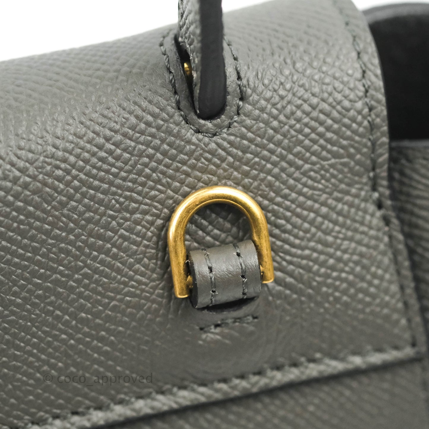 Celine Pico Belt Bag Grey Grained Calfskin Gold Hardware