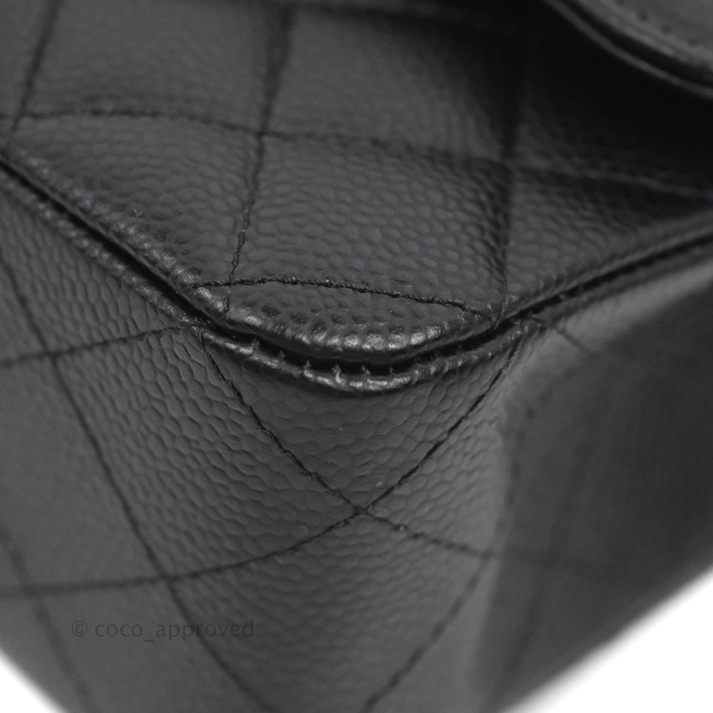 Chanel Classic M/L Medium Flap Quilted Black Caviar Gold Hardware