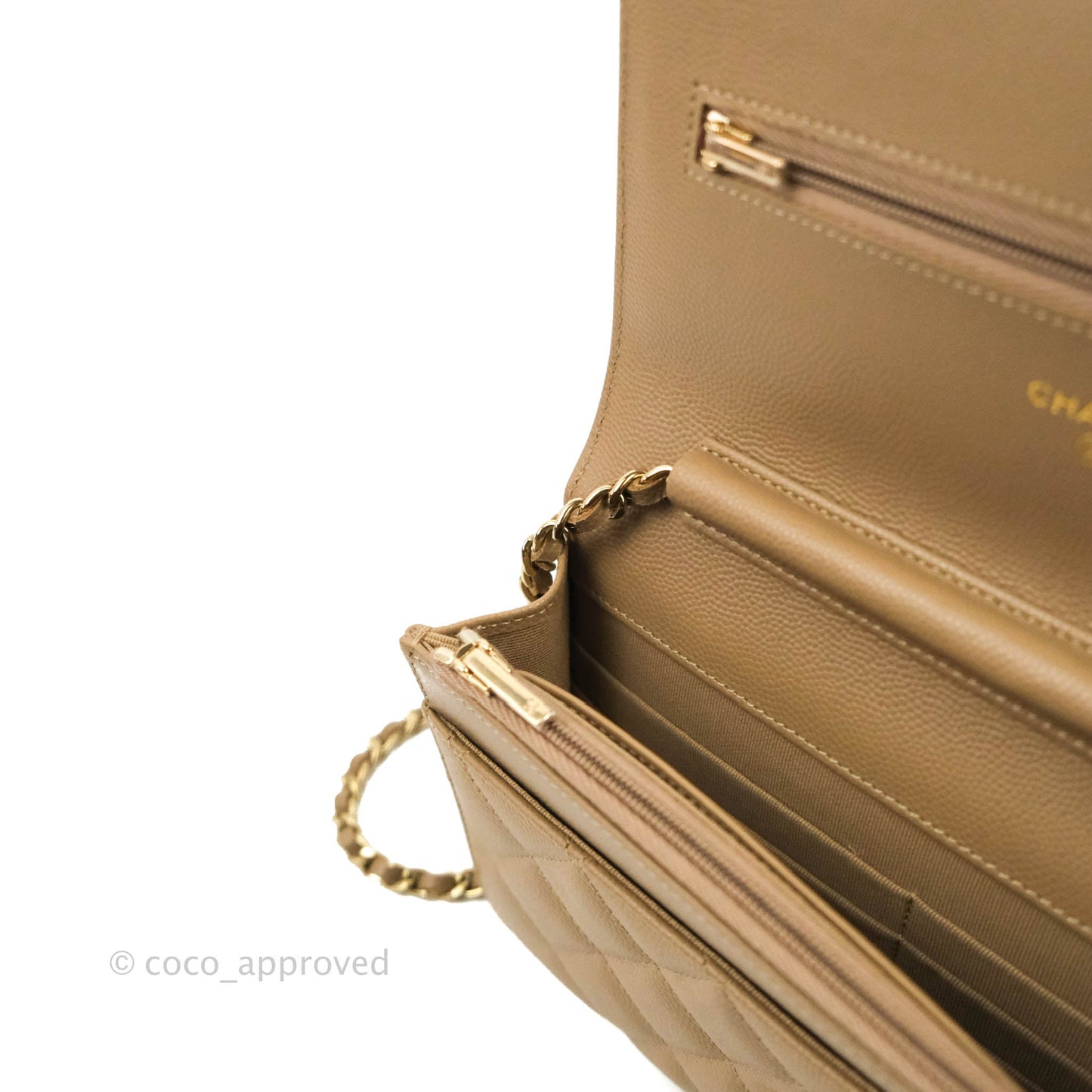 Chanel Quilted Classic WOC Dark Beige Caviar Gold Hardware