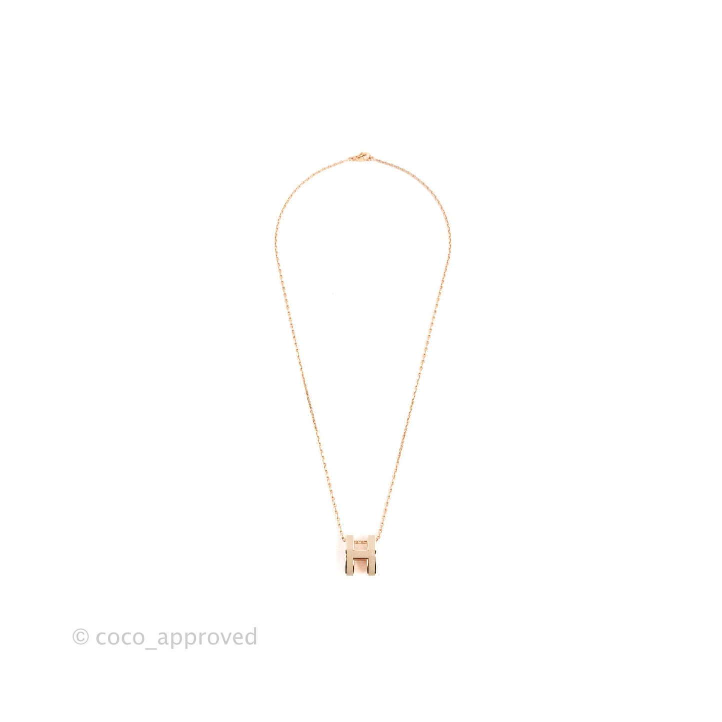 Hermès Pop H Pendant Necklace Maroon Glace Rose Gold Hardware