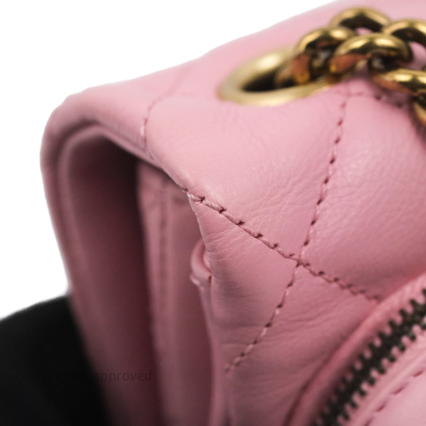 Chanel CC Crown Flap Pink Calfskin Antique Gold Hardware