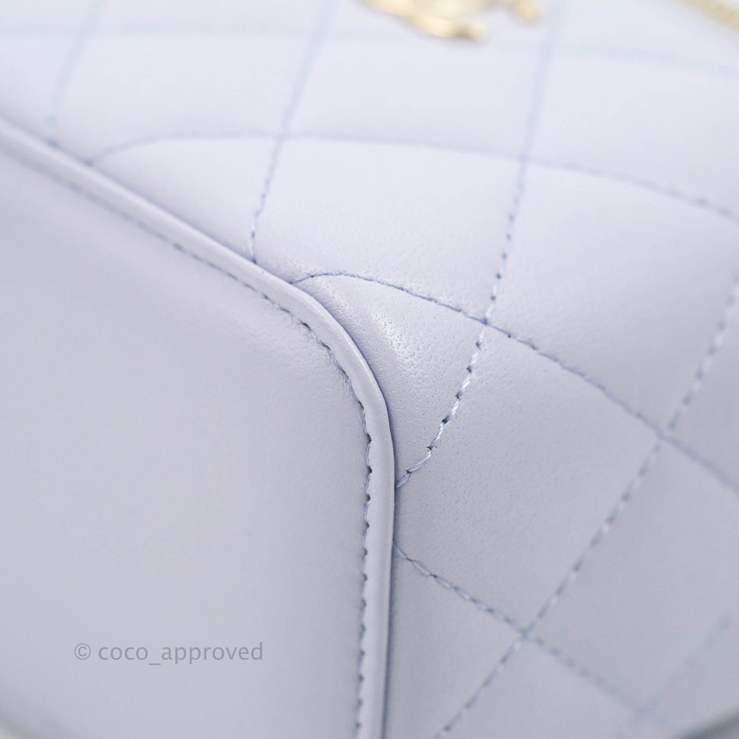 Chanel Mini Top Handle Vanity With Chain Lilac Lambskin Gold Hardware