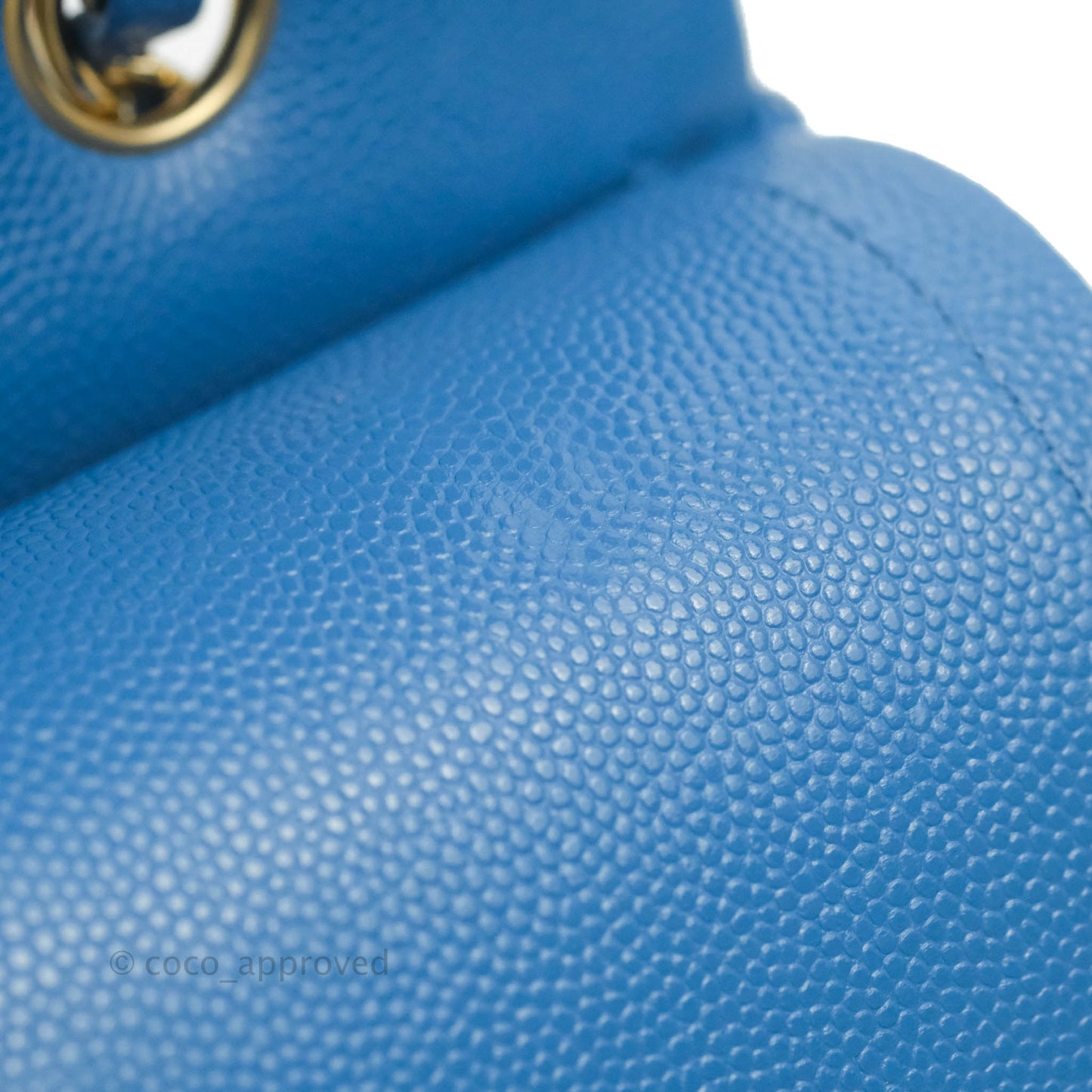 Chanel Classic M/L Medium Flap Quilted Blue Caviar Gold Hardware