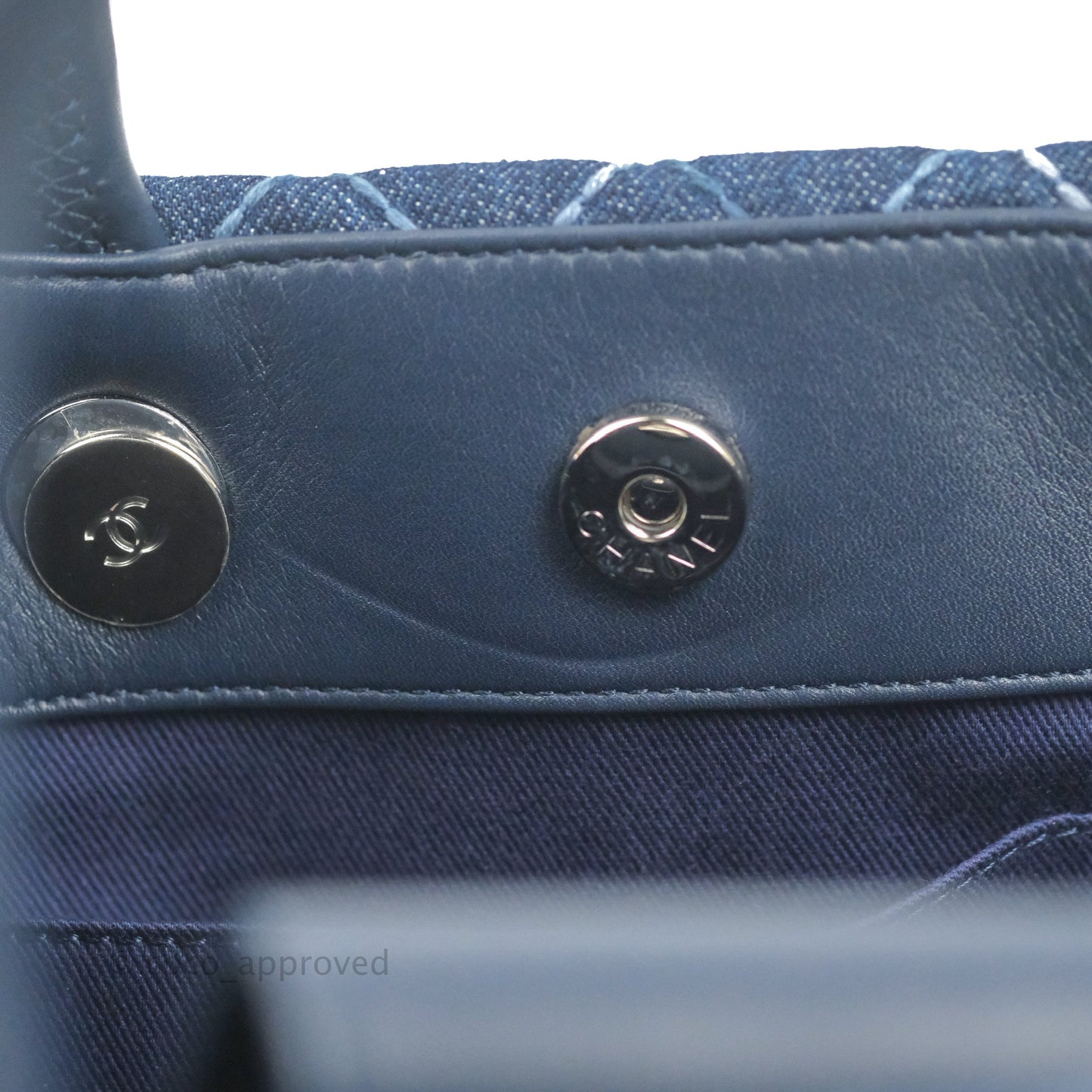 Chanel Quilted Medium Coco Handle Shopping Tote Denim Silver Hardware