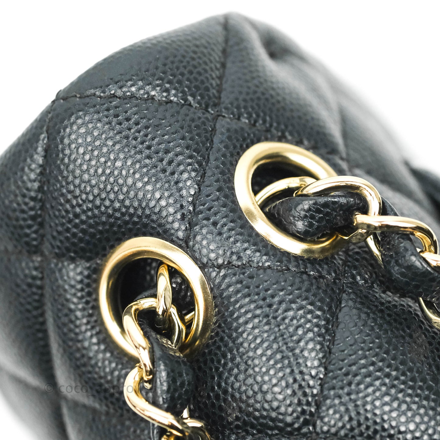 Chanel Small Classic Quilted Flap Very Dark Navy Caviar Gold Hardware