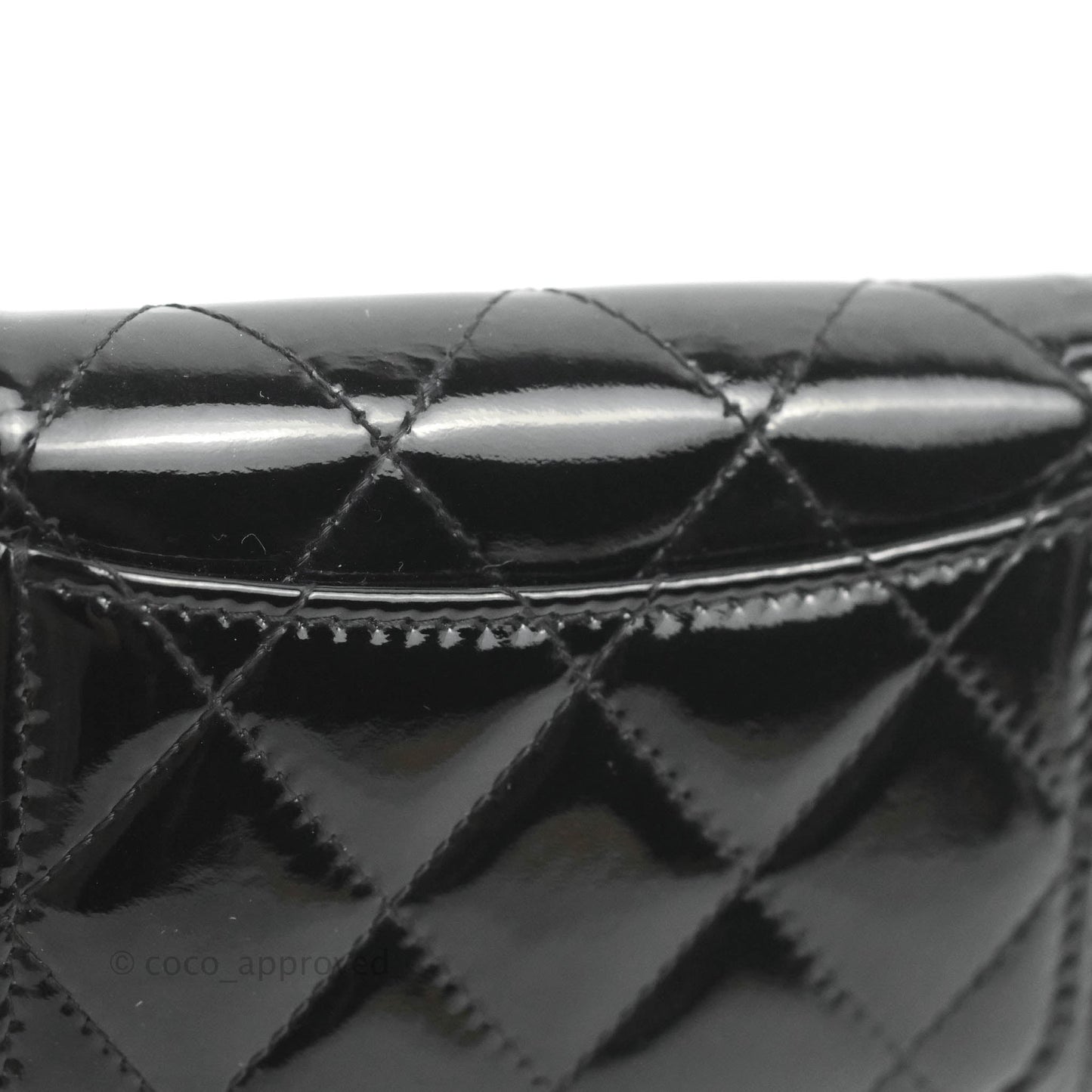 Chanel Quilted Flap Card Holder So Black Patent