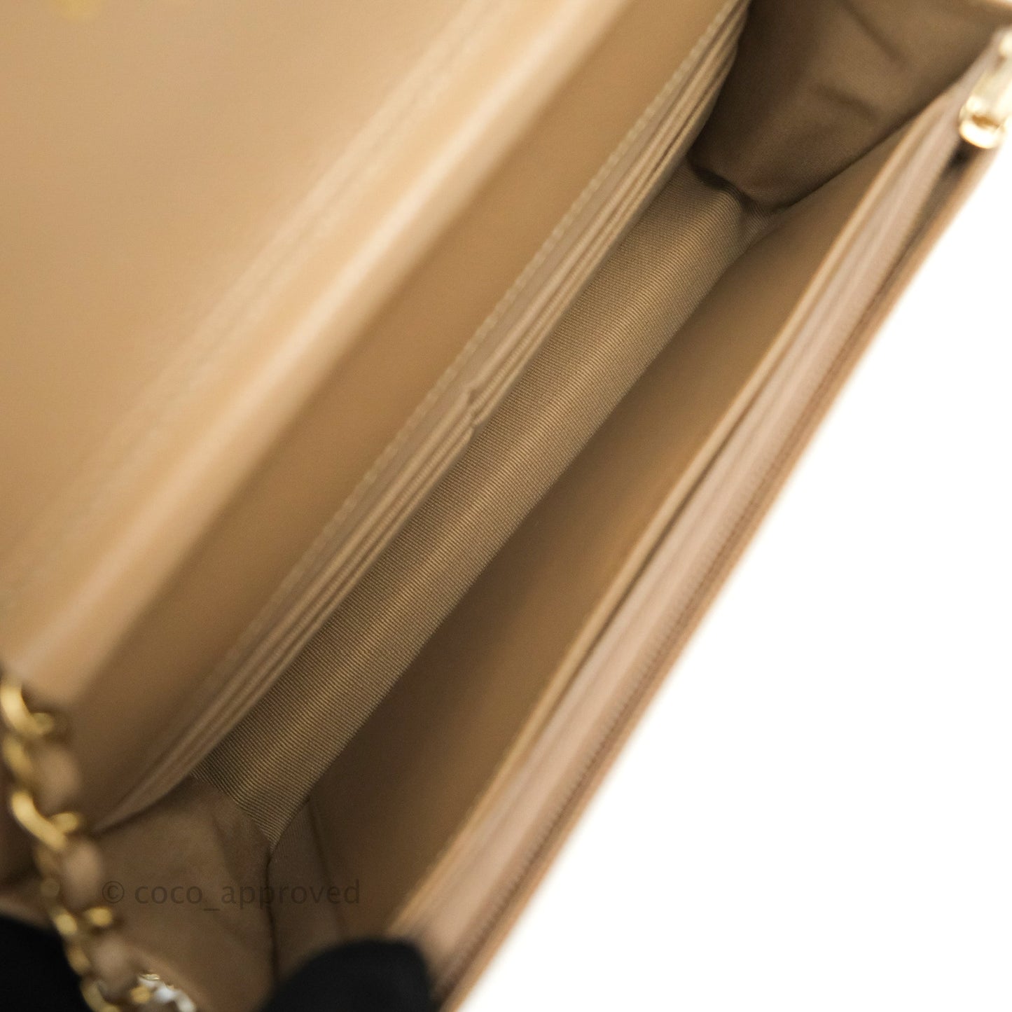Chanel Quilted Classic WOC Dark Beige Caviar Gold Hardware