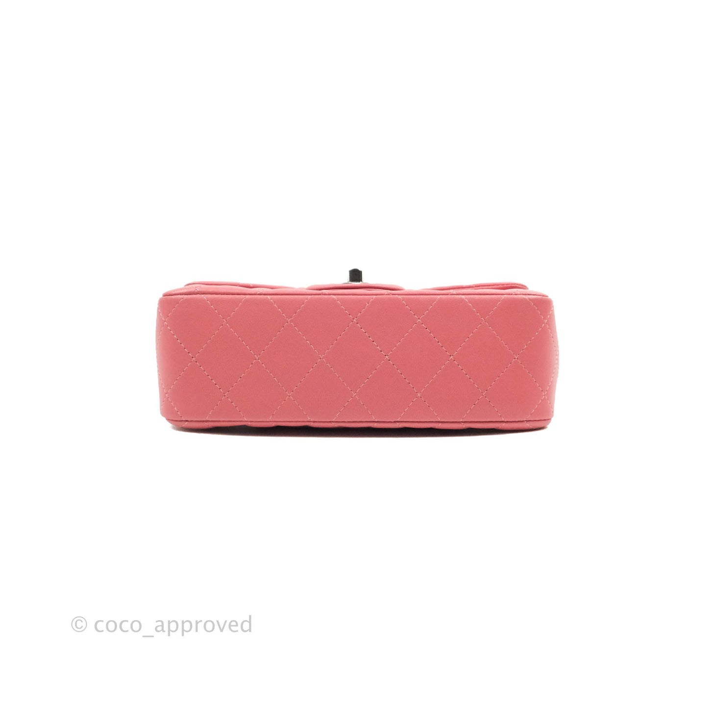 Chanel Quilted Mini Rectangular Flap Pink Lambskin Silver Hardware