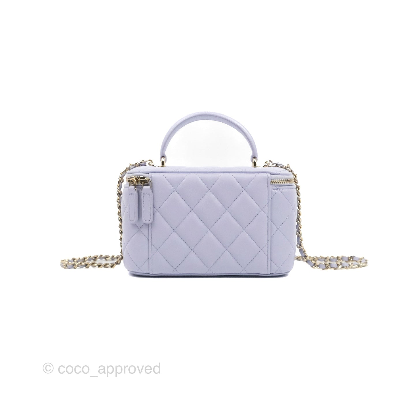 Chanel Vanity Rectangular Top Handle Lilac Lambskin Gold Hardware