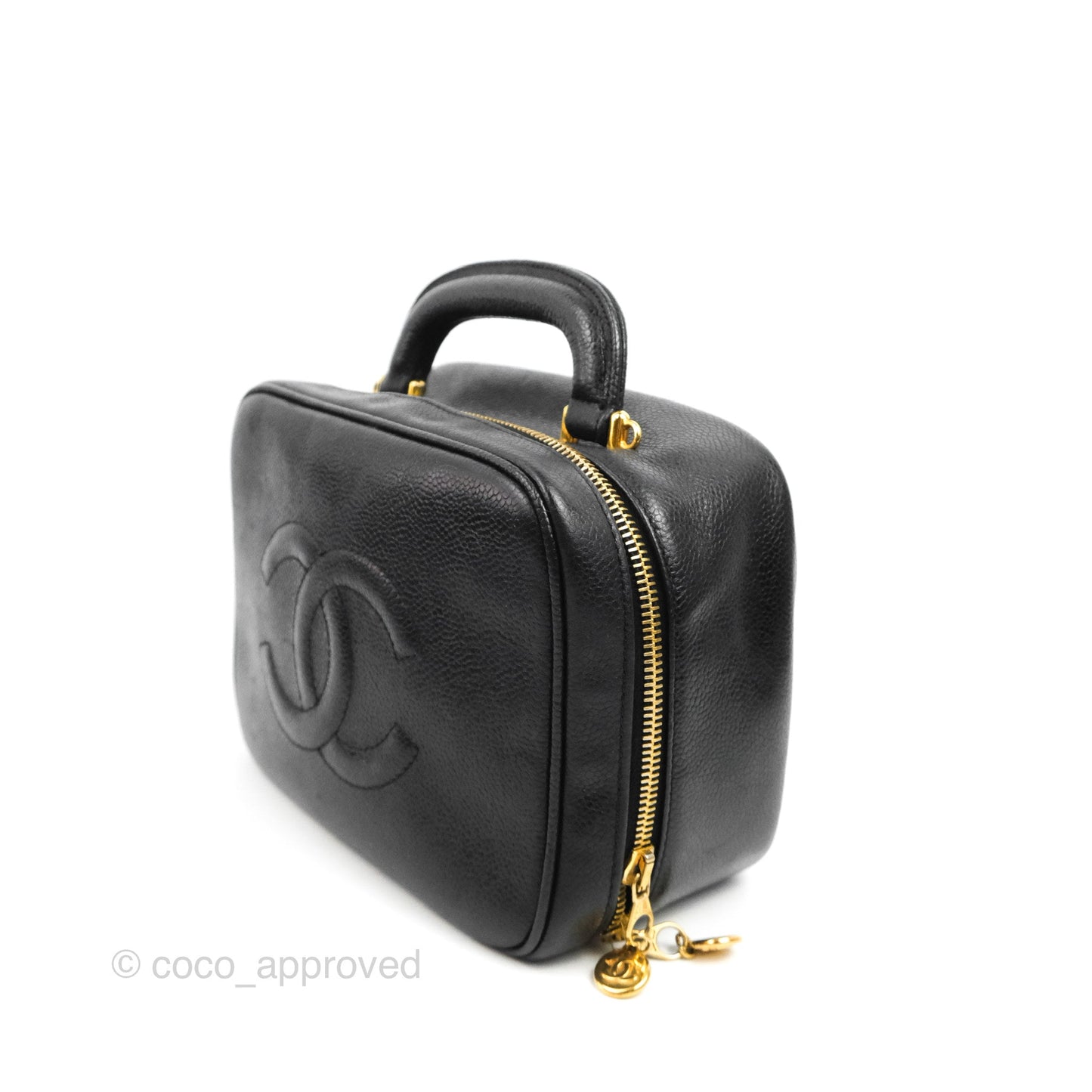 Chanel Vintage Timeless CC Vanity Black Caviar Gold Hardware