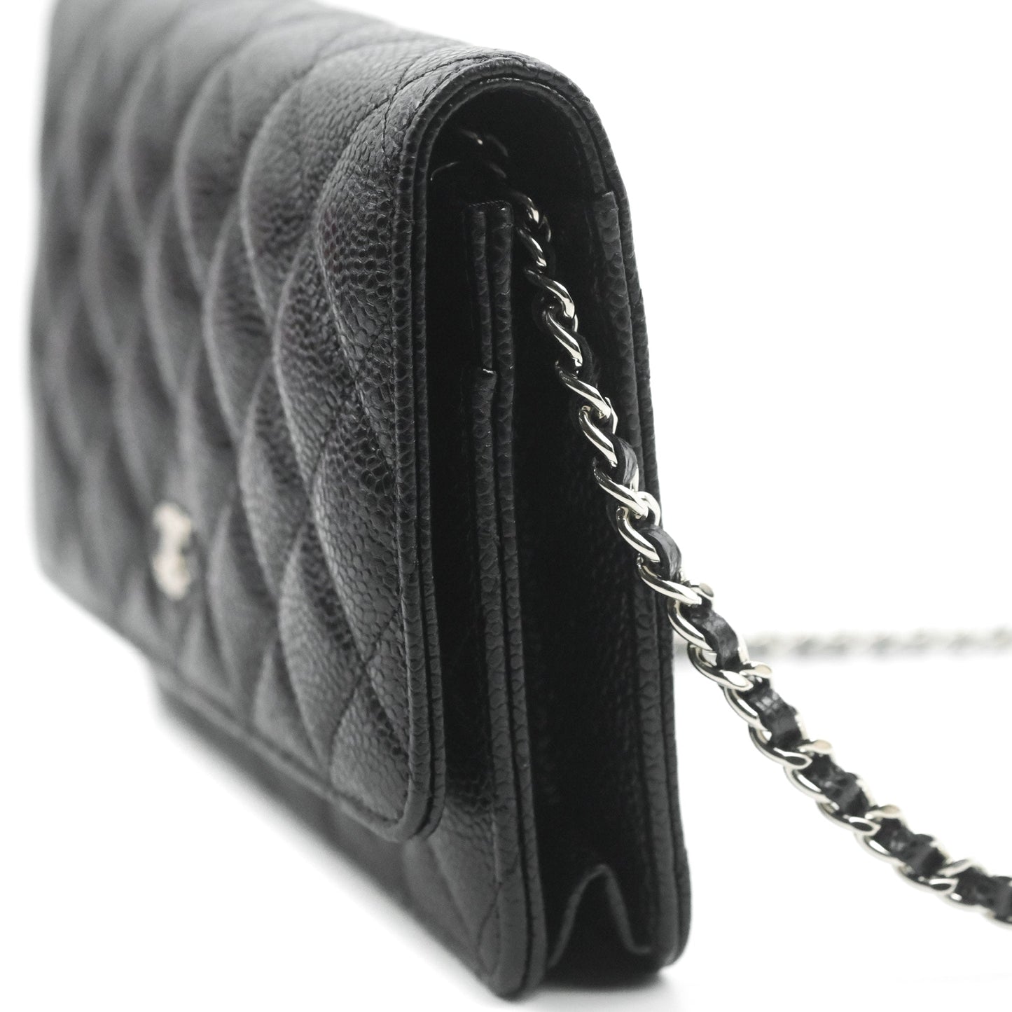 Chanel Quilted Classic WOC Black Caviar Silver Hardware