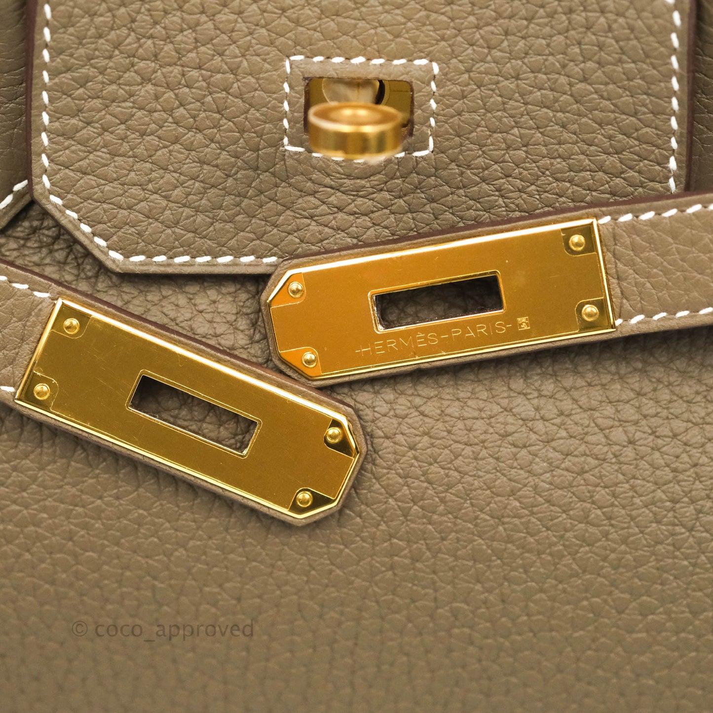 Hermès Birkin 30 Taurillon Clemence 18 Etoupe Gold Hardware
