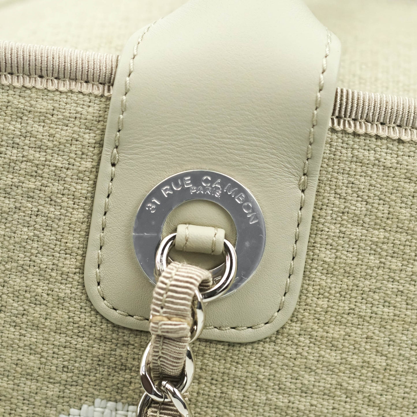 Chanel Deauville Bowling Bag Grey Silver Hardware