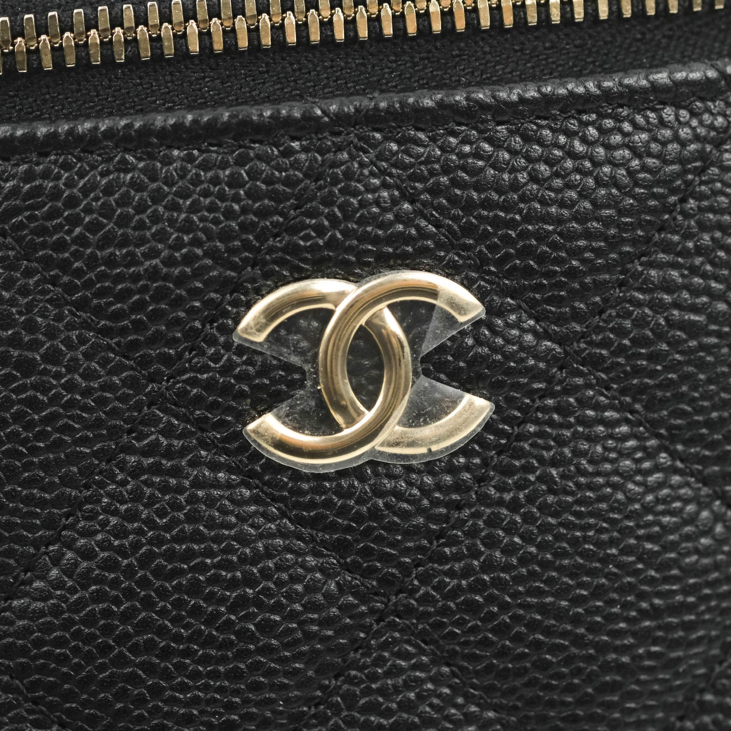 Chanel Classic Mini Vanity With CC Chain Black Caviar Gold Hardware