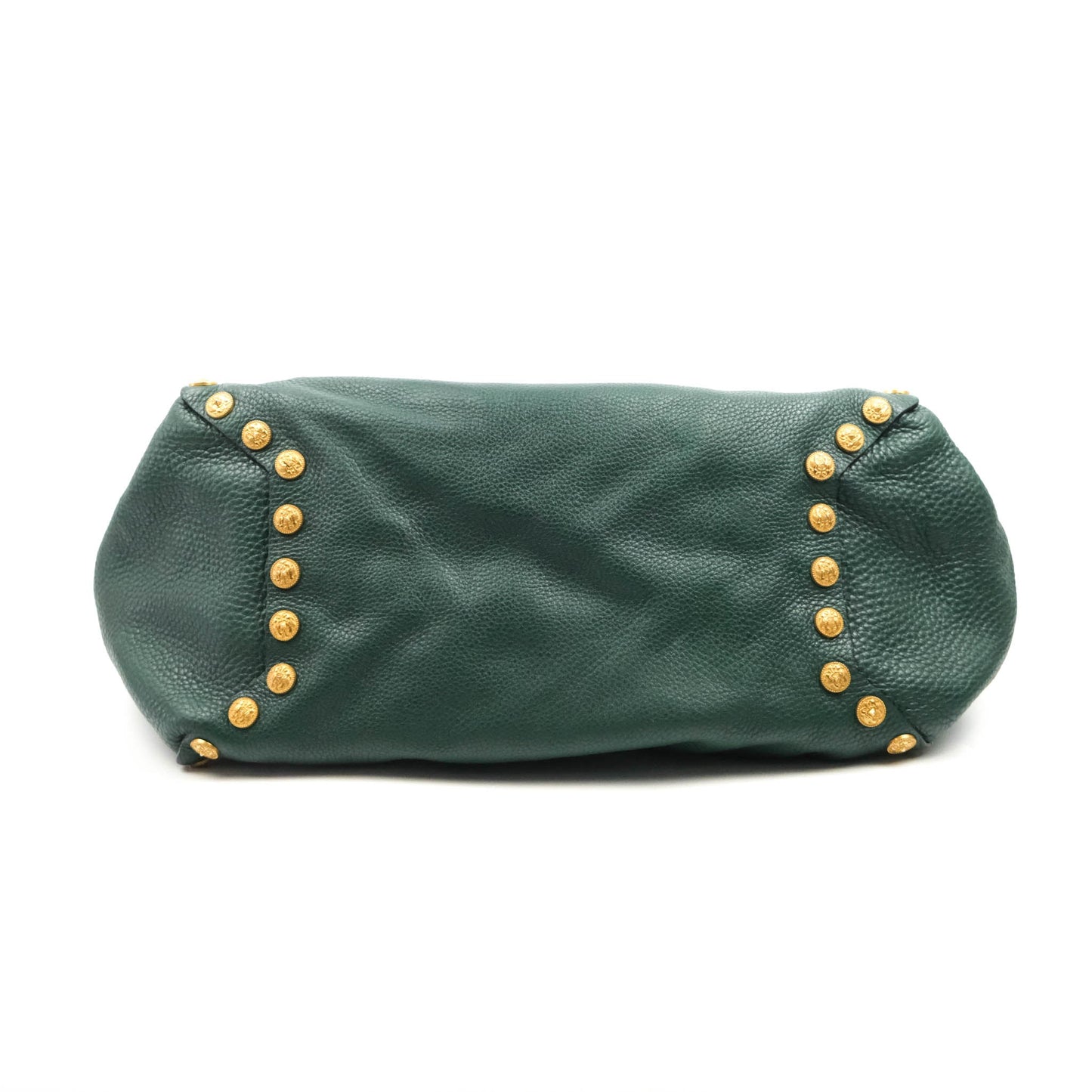 Valentino Large Gryphon Stud Tote Green Grained leather