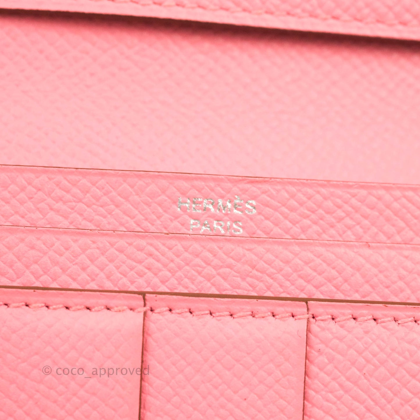 Hermès Bearn Wallet Epsom Pink Palladium Hardware