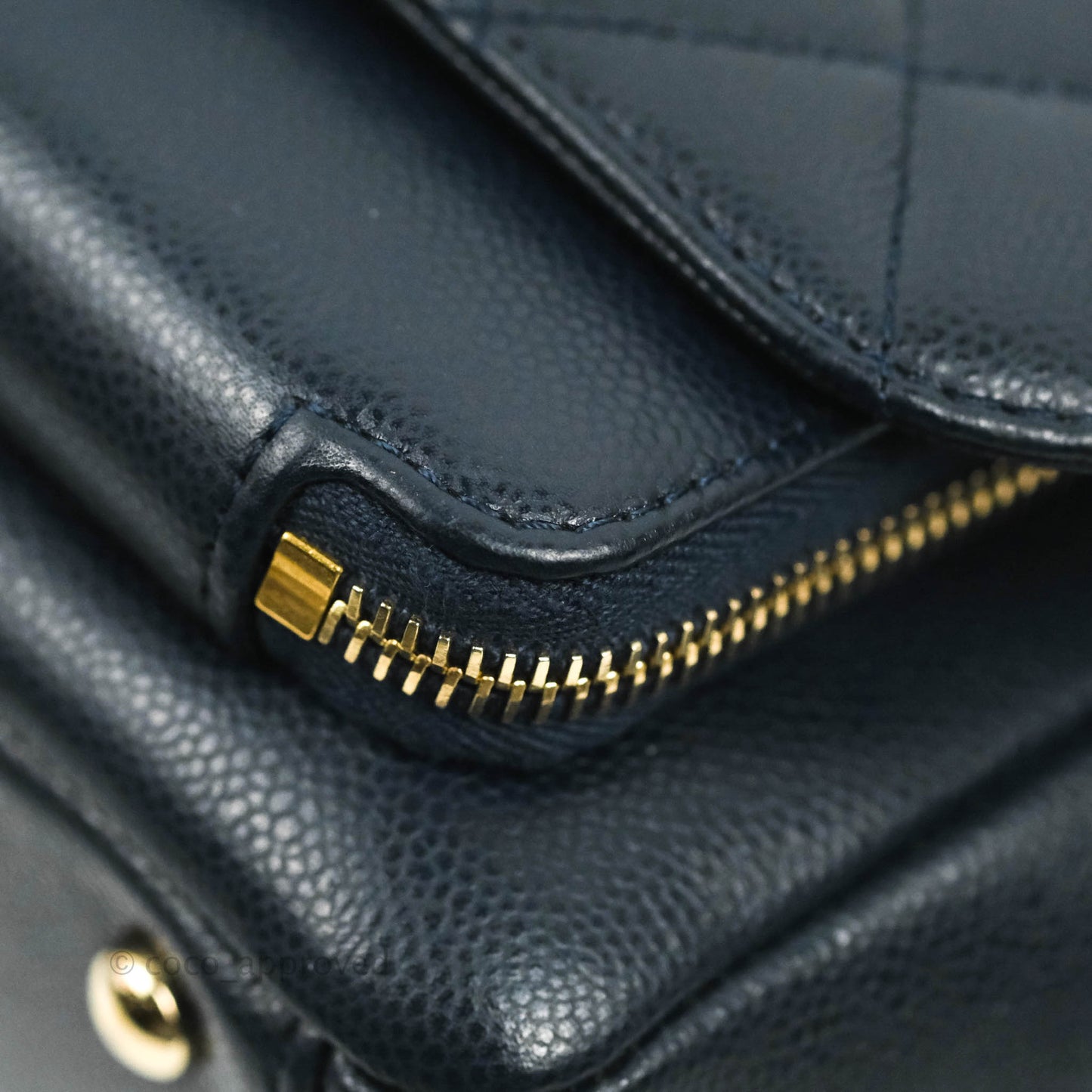 Chanel Quilted Small Business Affinity Flap Navy Caviar Gold Hardware