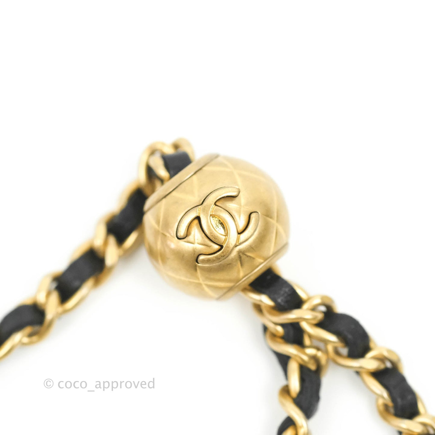 Chanel Classic Mini Pearl Crush Vanity With Chain Black Lambskin Aged Gold Hardware