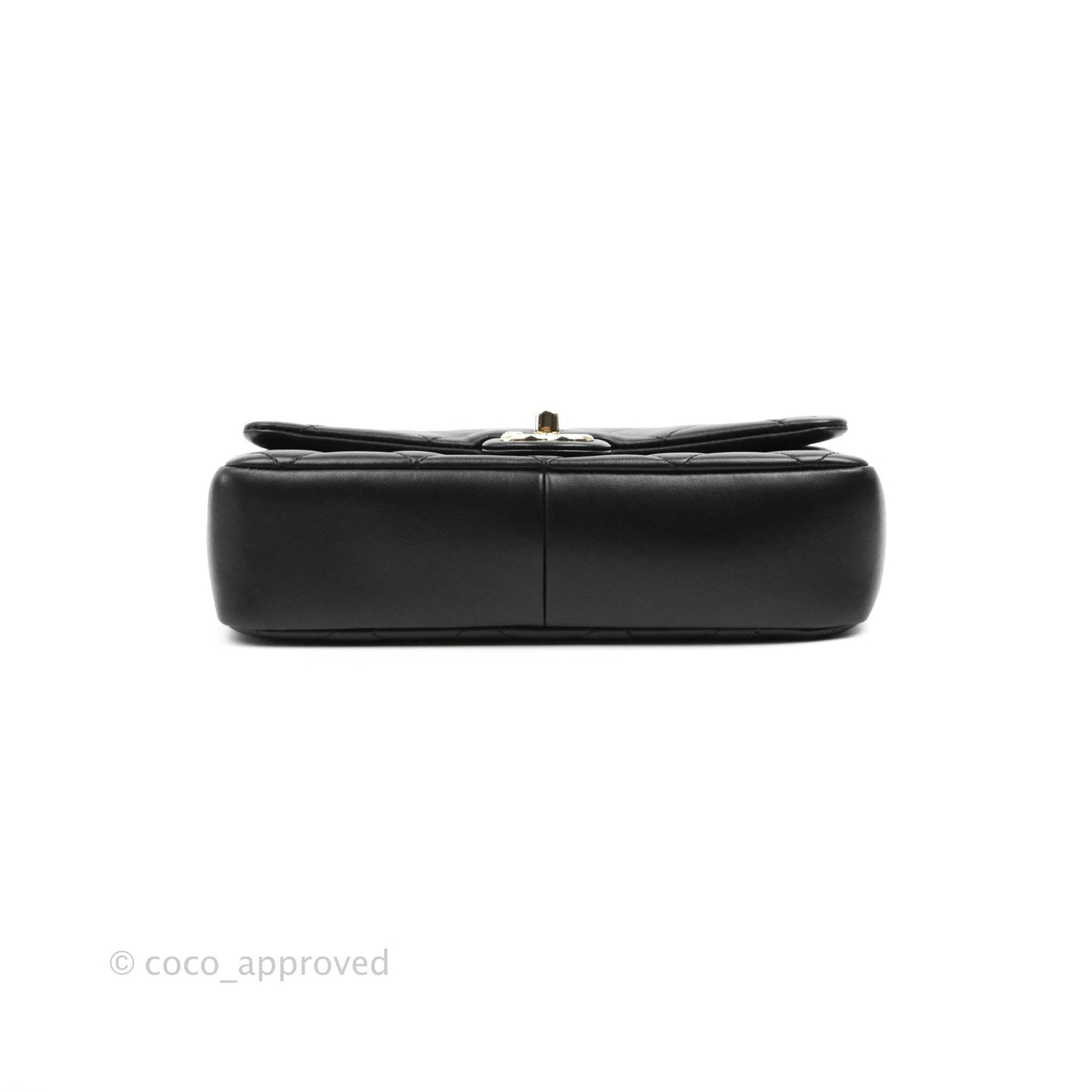 Chanel Quilted Large Resin Bi-Color Chain Flap Bag Black Lambskin