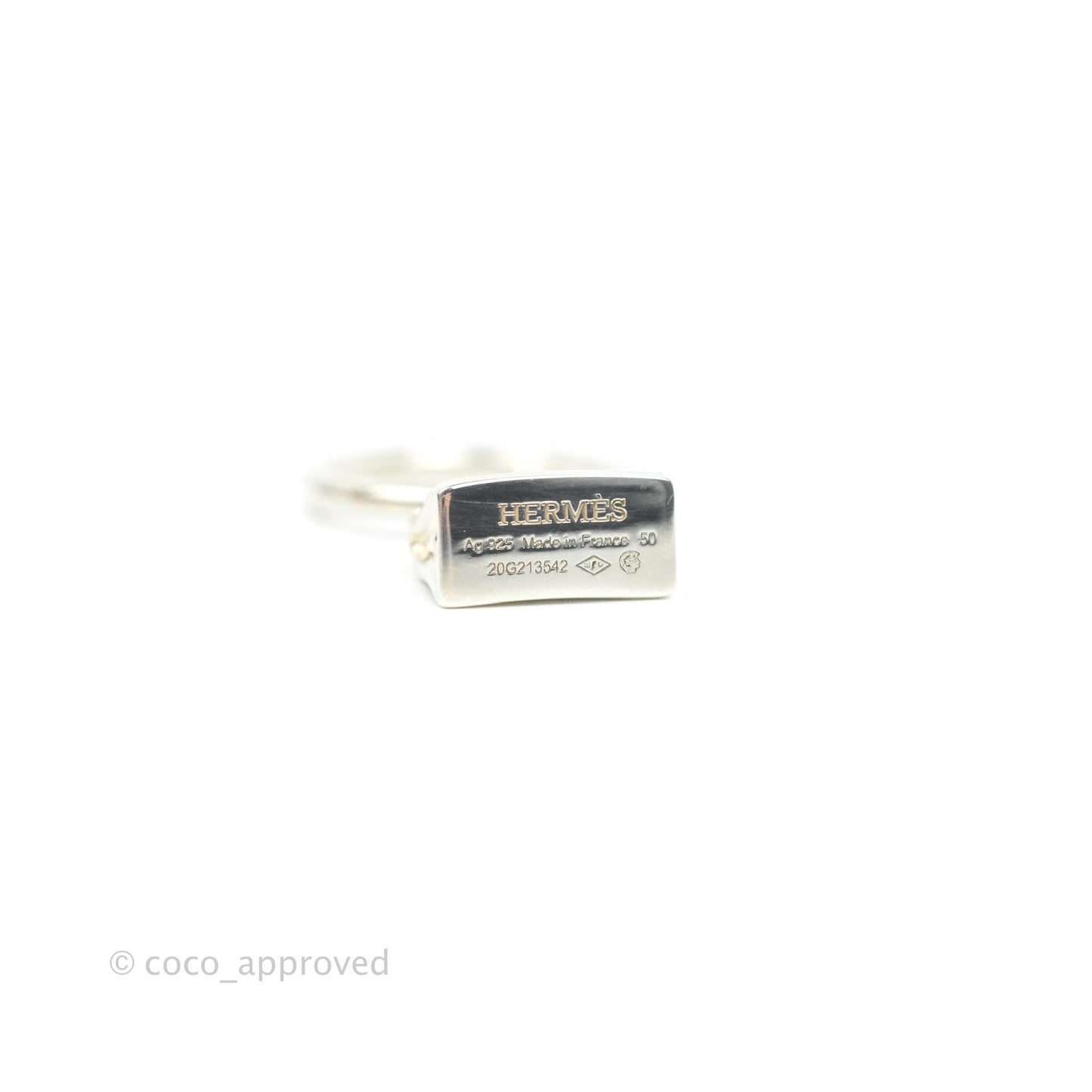 Hermès Amulettes Kelly Ring Sterling Silver Size 50