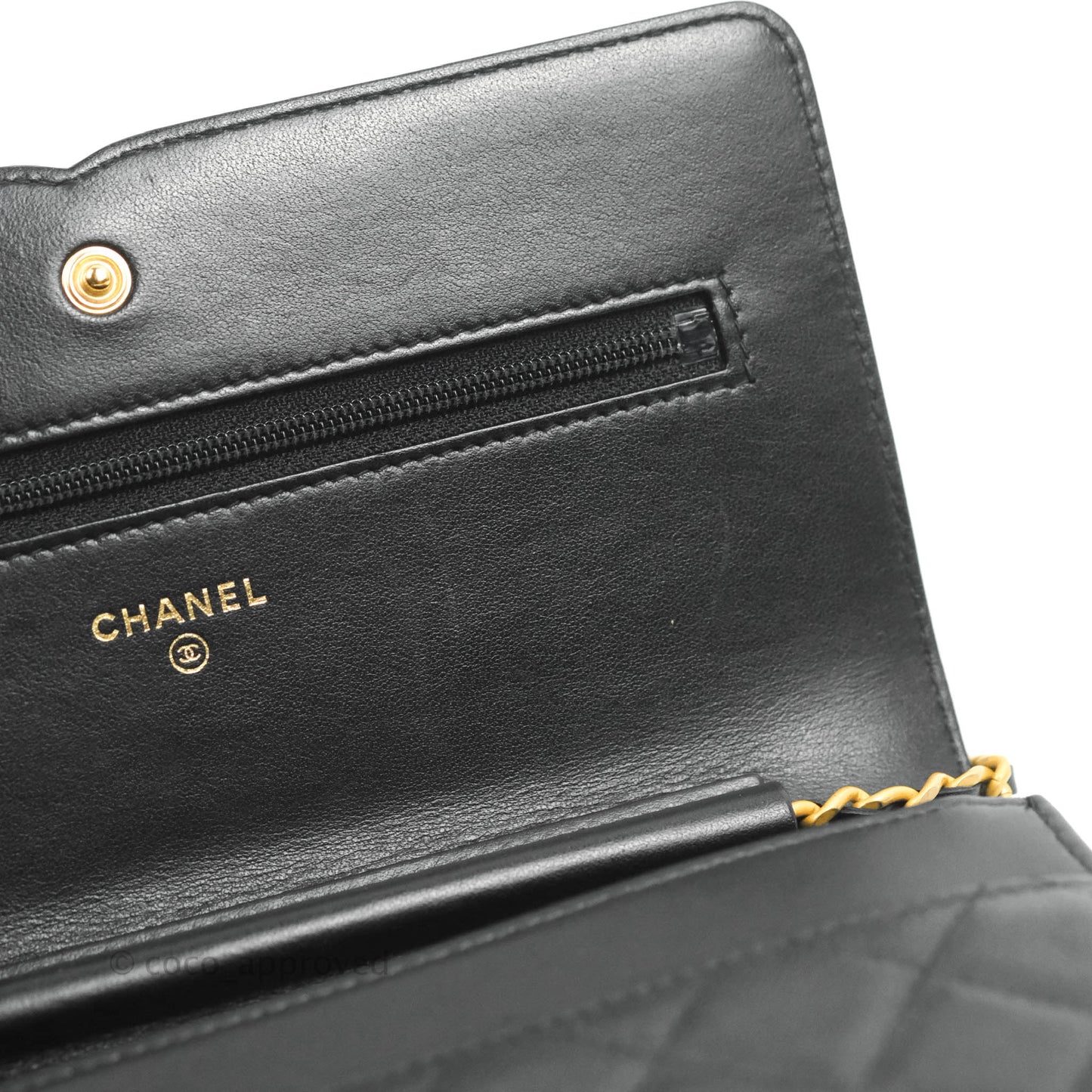 Chanel Filigree Wallet on Chain WOC Black Caviar Gold Hardware