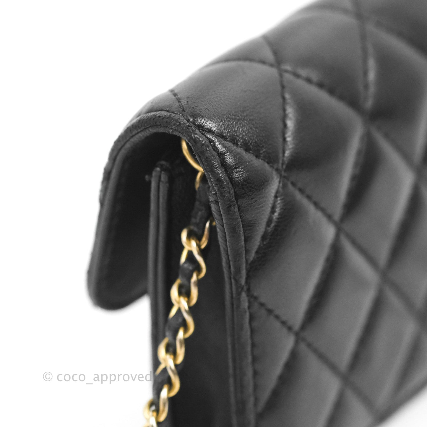 Chanel Mini Pearl Crush Clutch With Chain Belt Black Lambskin Aged Gold Hardware