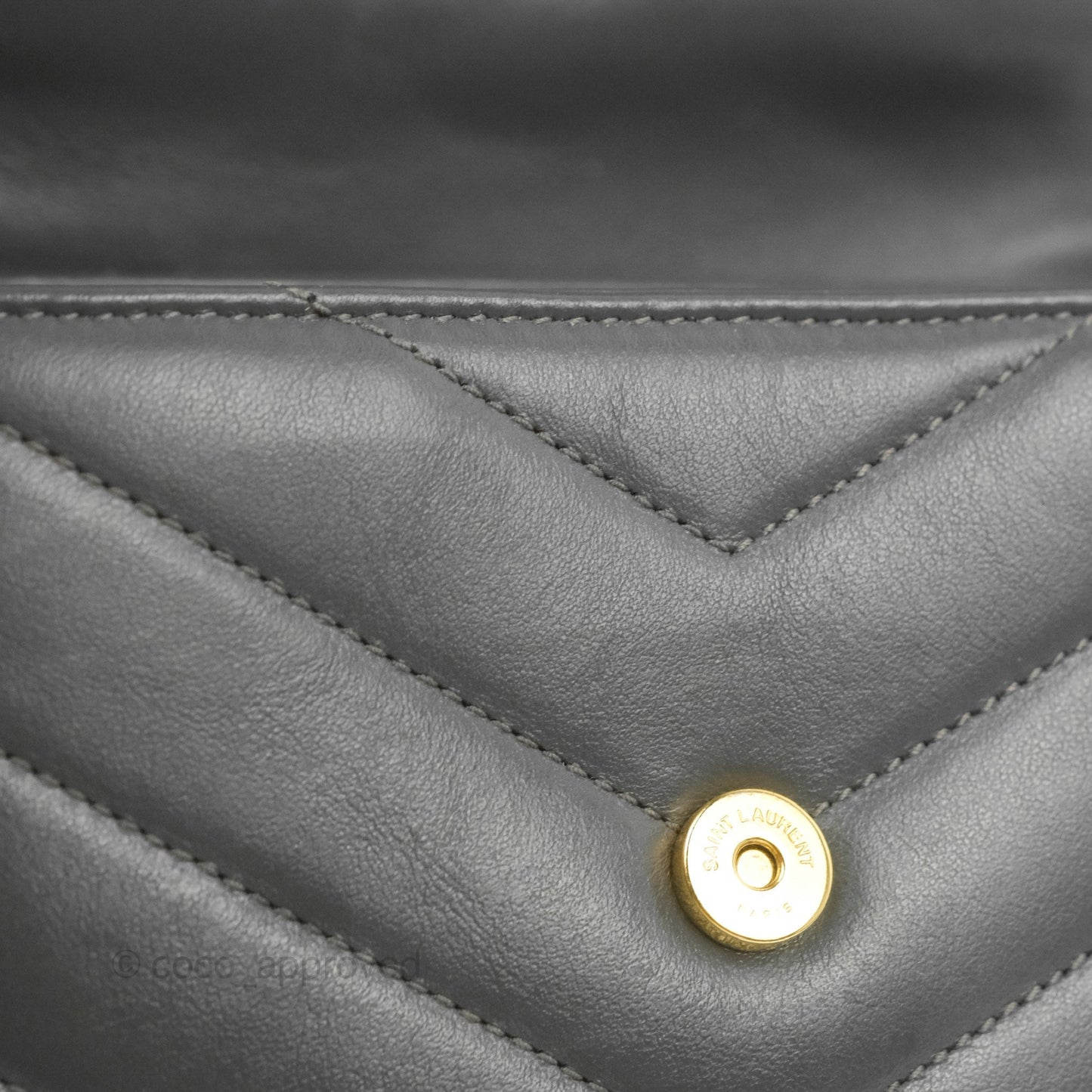 Saint Laurent Loulou Toy Quilted Leather Shoulder Bag Dark Grey