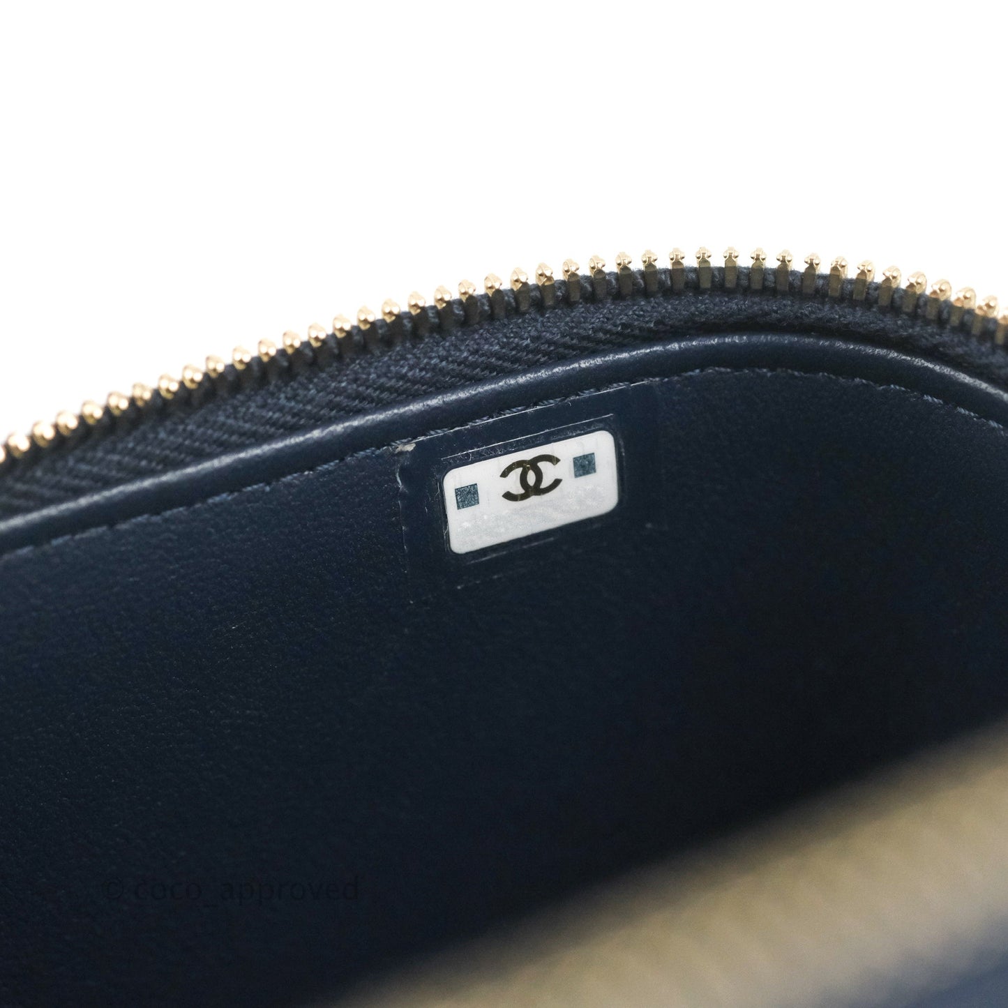Chanel Vanity Rectangular Metal Top Handle Navy Lambskin Aged Gold Hardware 22B