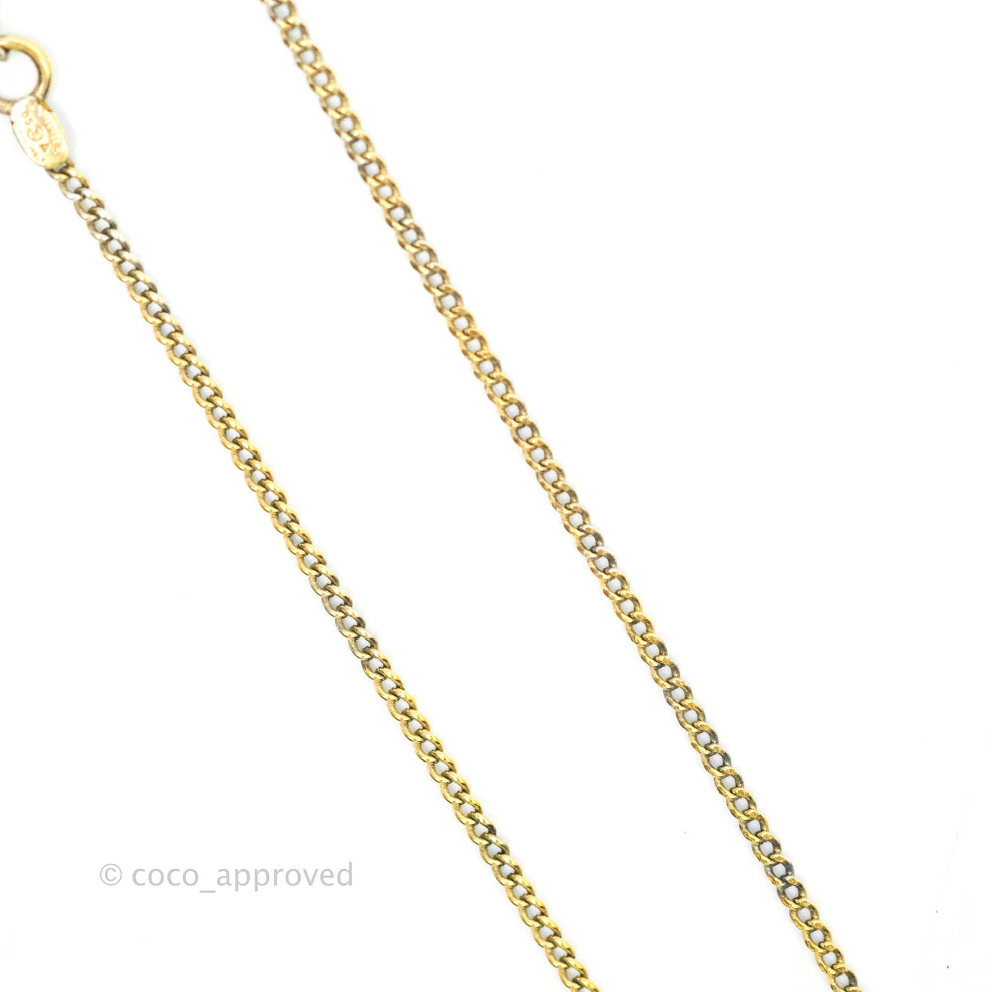 Chanel Flap Bag CC Pendant Necklace Gold Tone 05A
