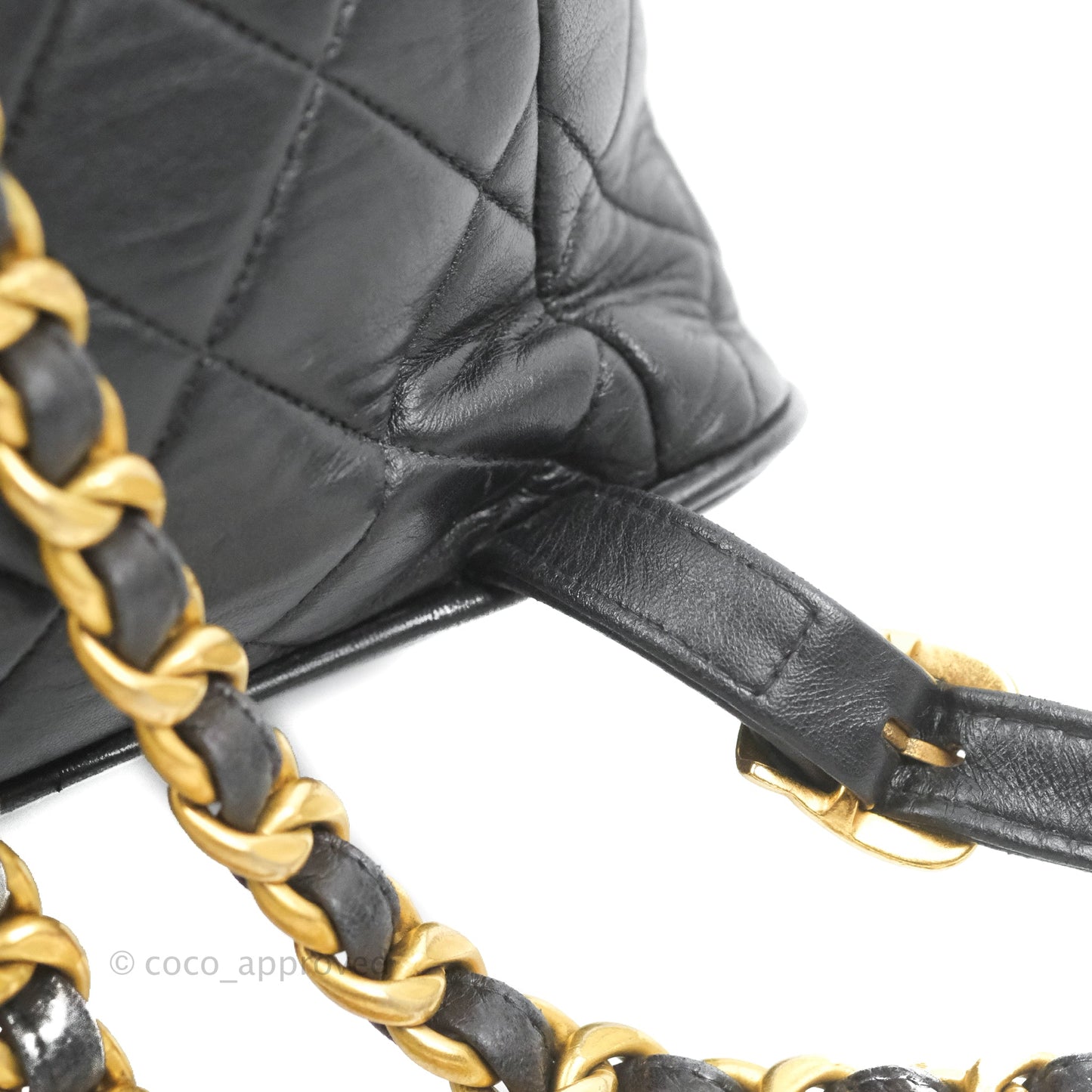 Chanel Vintage CC Duma Backpack Black Lambskin 24K Gold Hardware